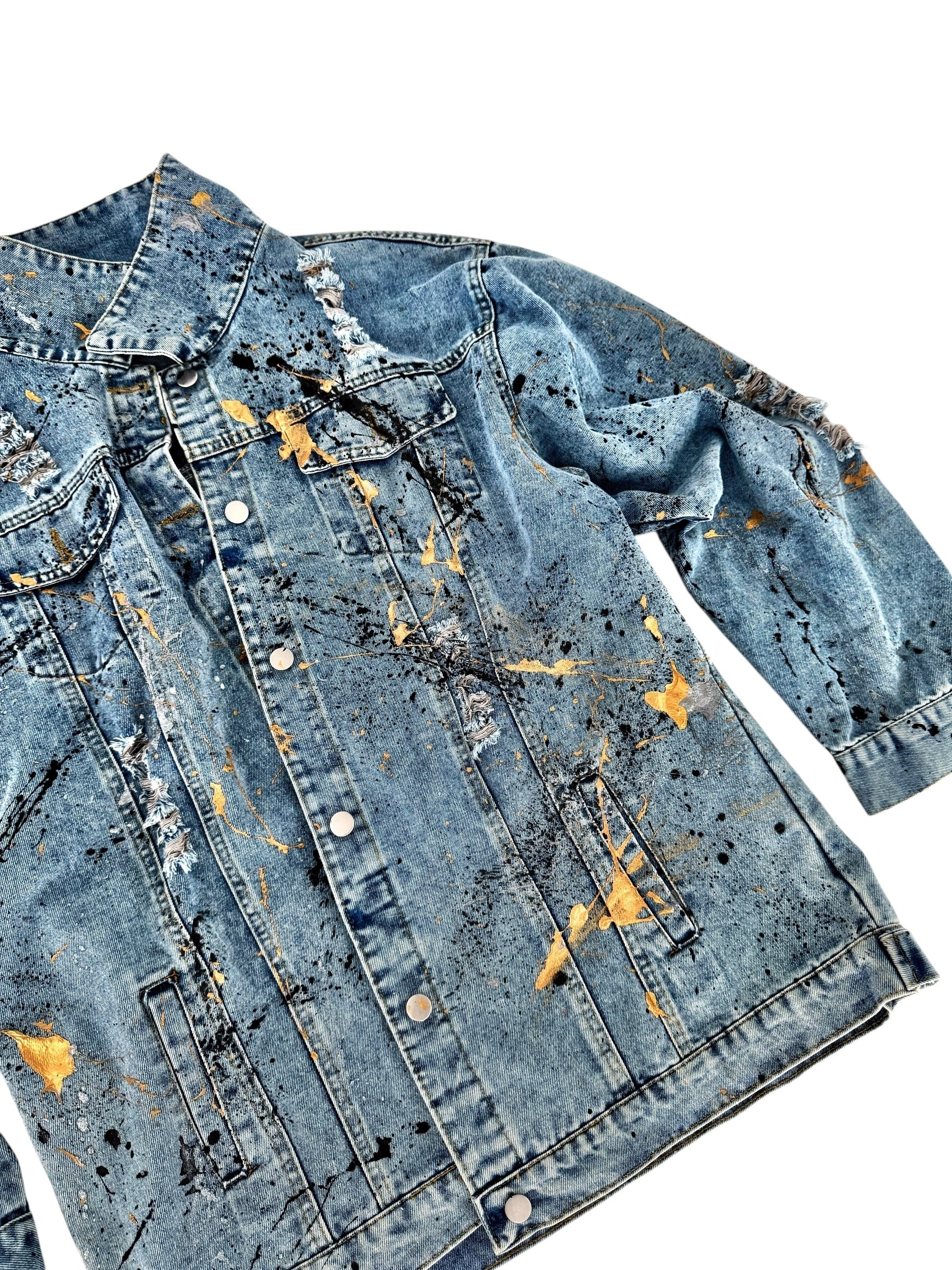 'Splatter World 2.0' Painted Denim Jacket