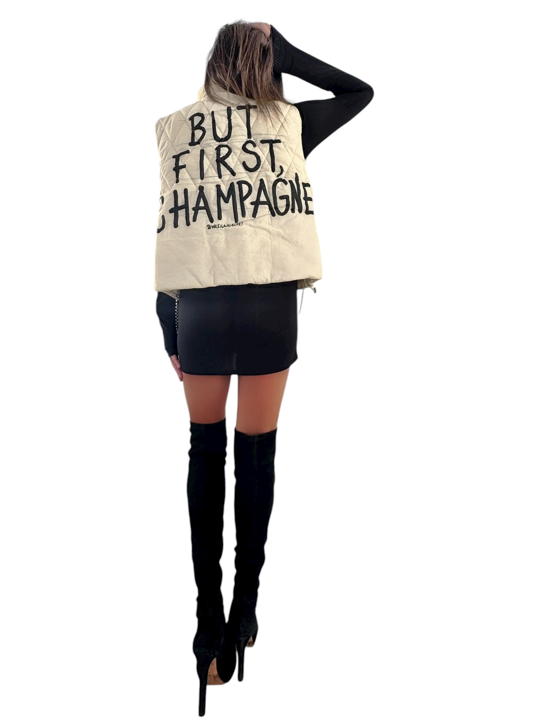 'But First, Champagne' Painted Vest