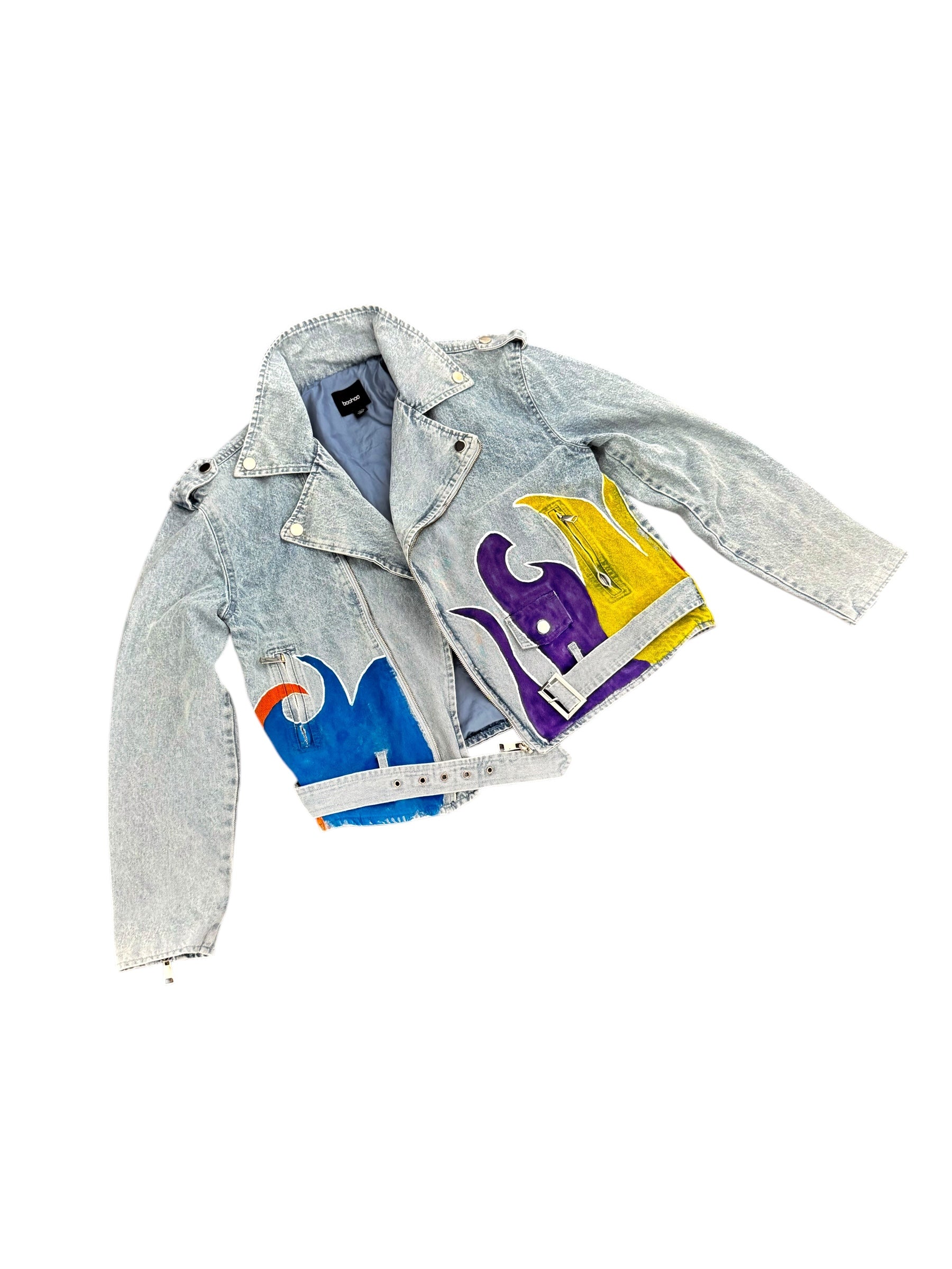 'Denim & Flow' Moto Jacket