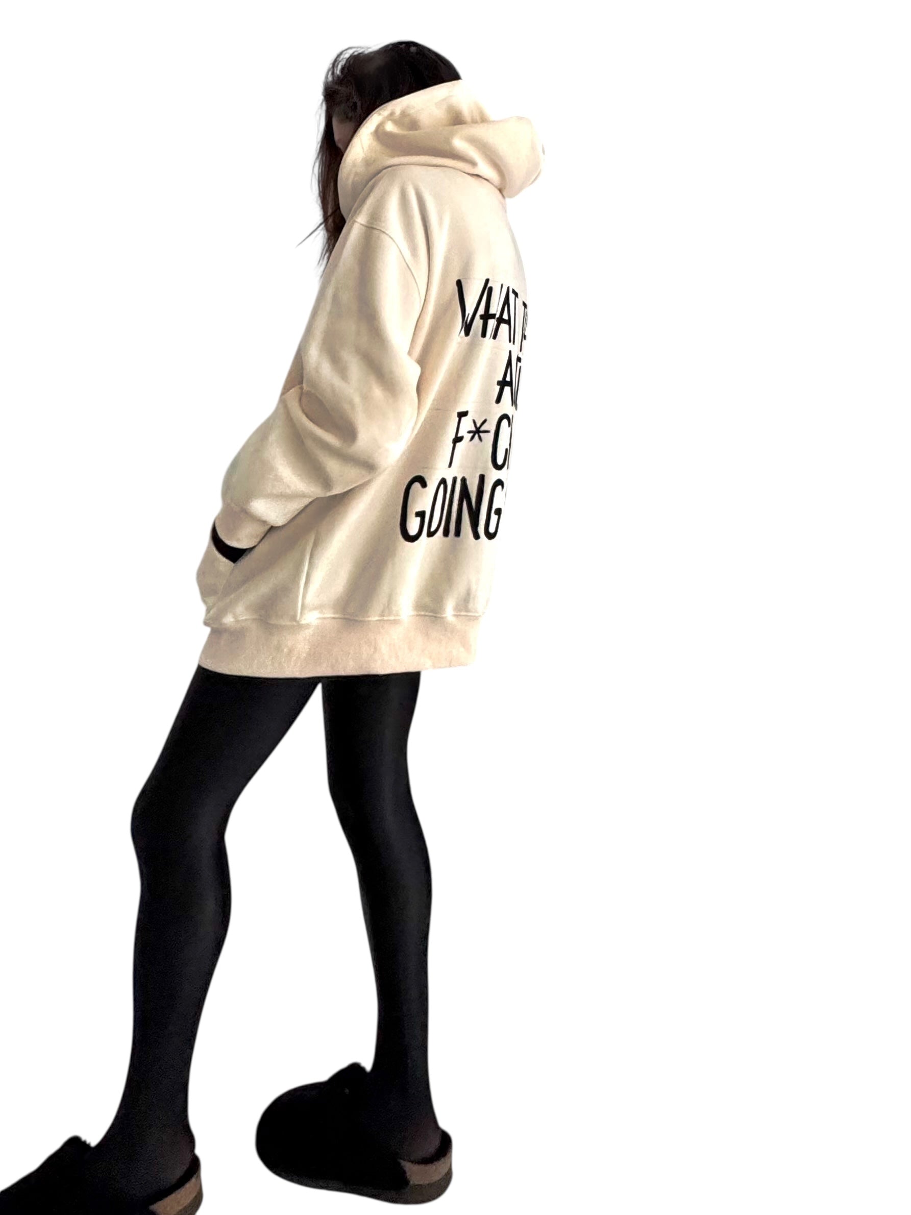 'Whats Happening' Painted Zip Up Hoodie