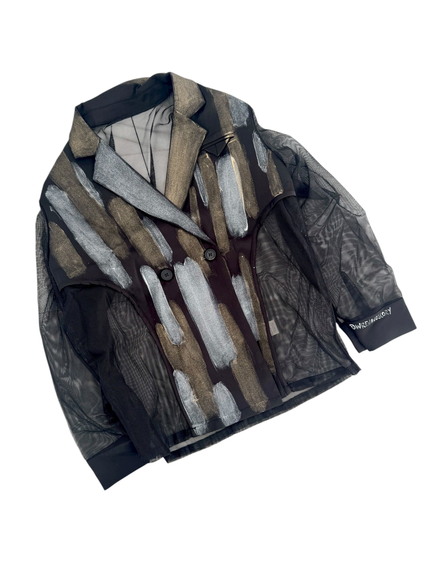 'Metallic & Mesh' Painted Blazer