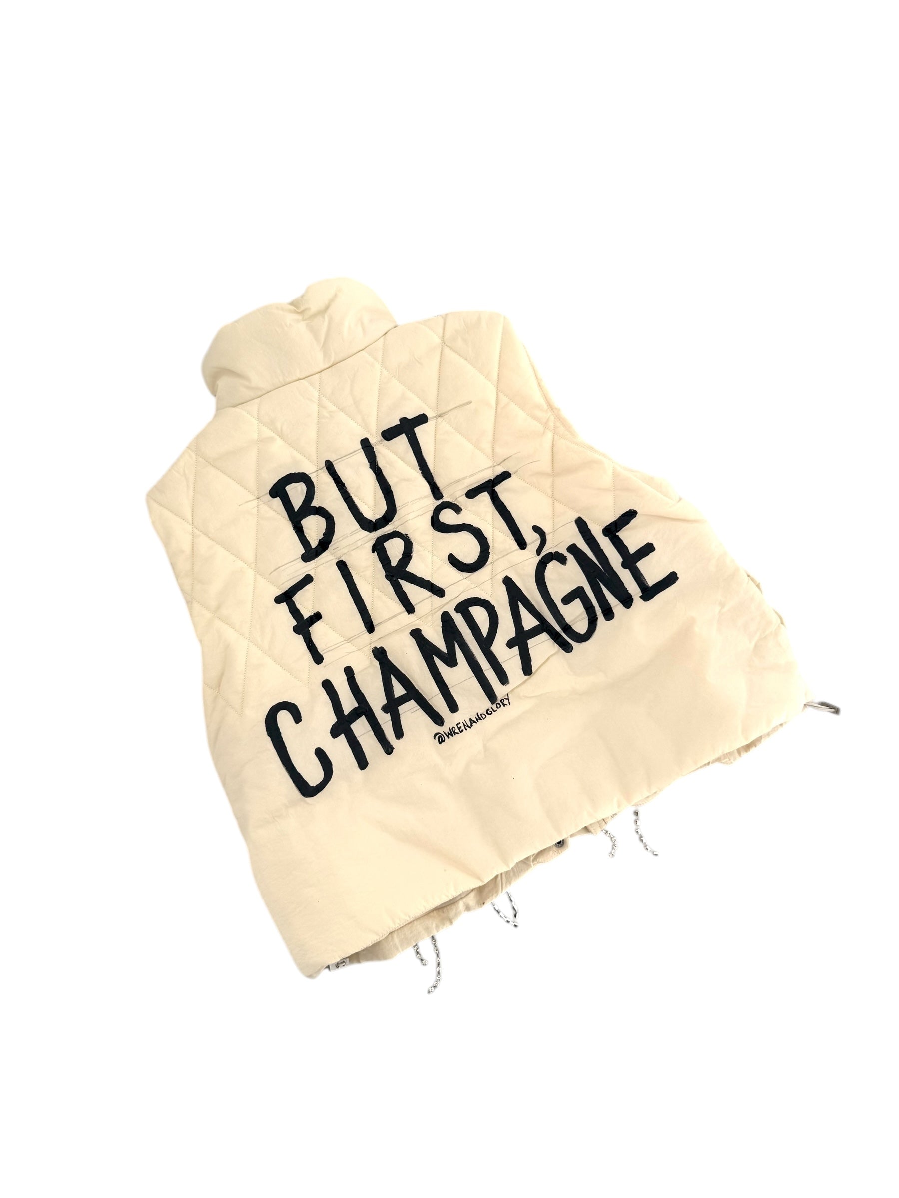 'But First, Champagne' Painted Vest