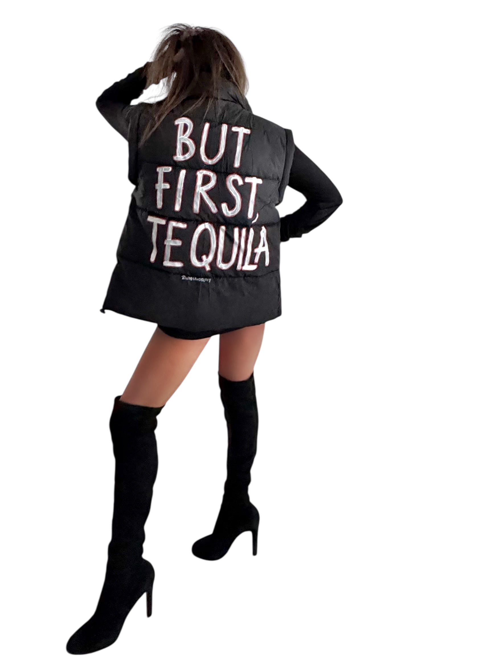 'But First, Tequila' Painted Vest