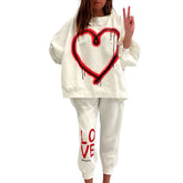 'Love Love' Painted Sweatshirt (only sweatshirt, not pants)