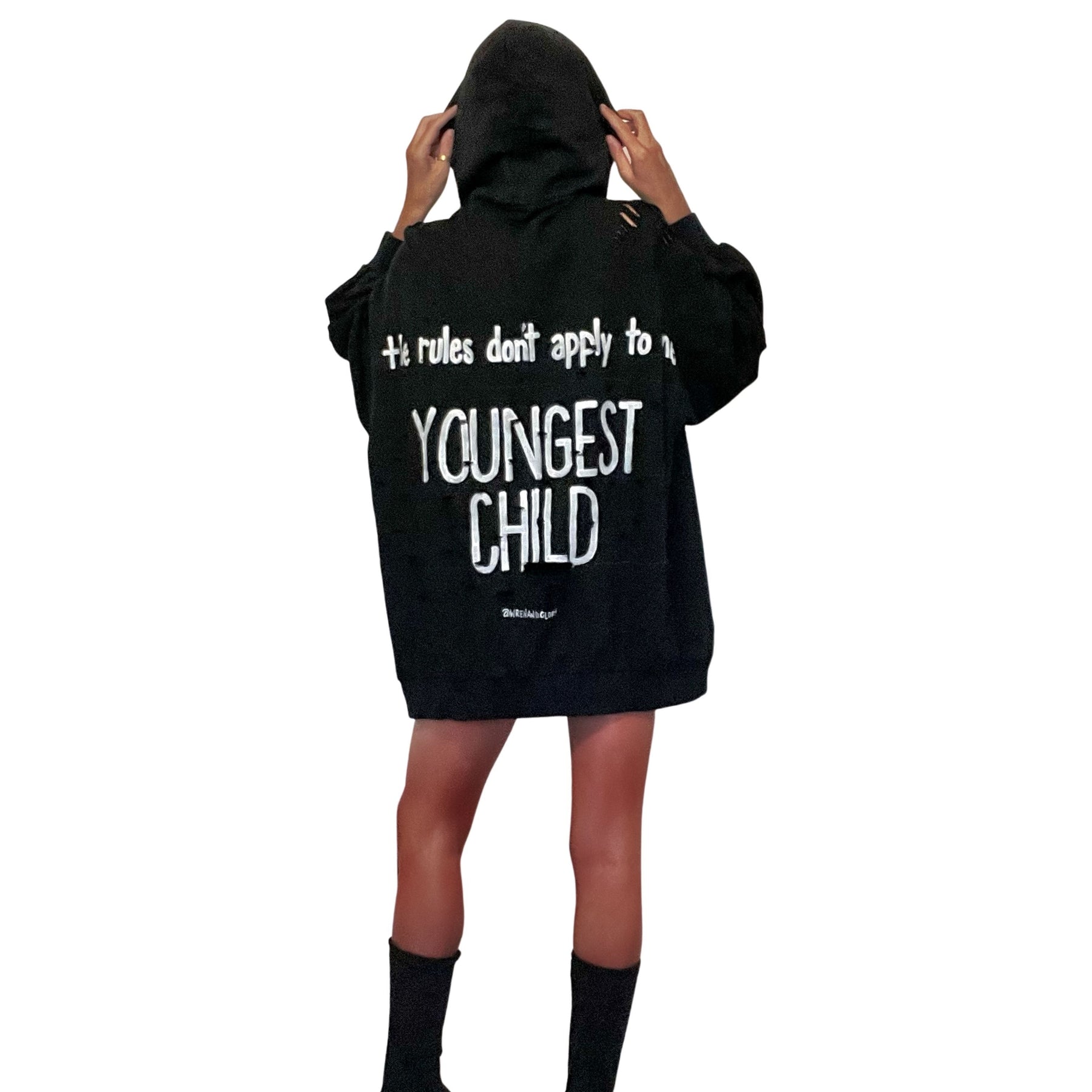 'YOUNGEST' PAINTED HOODIE