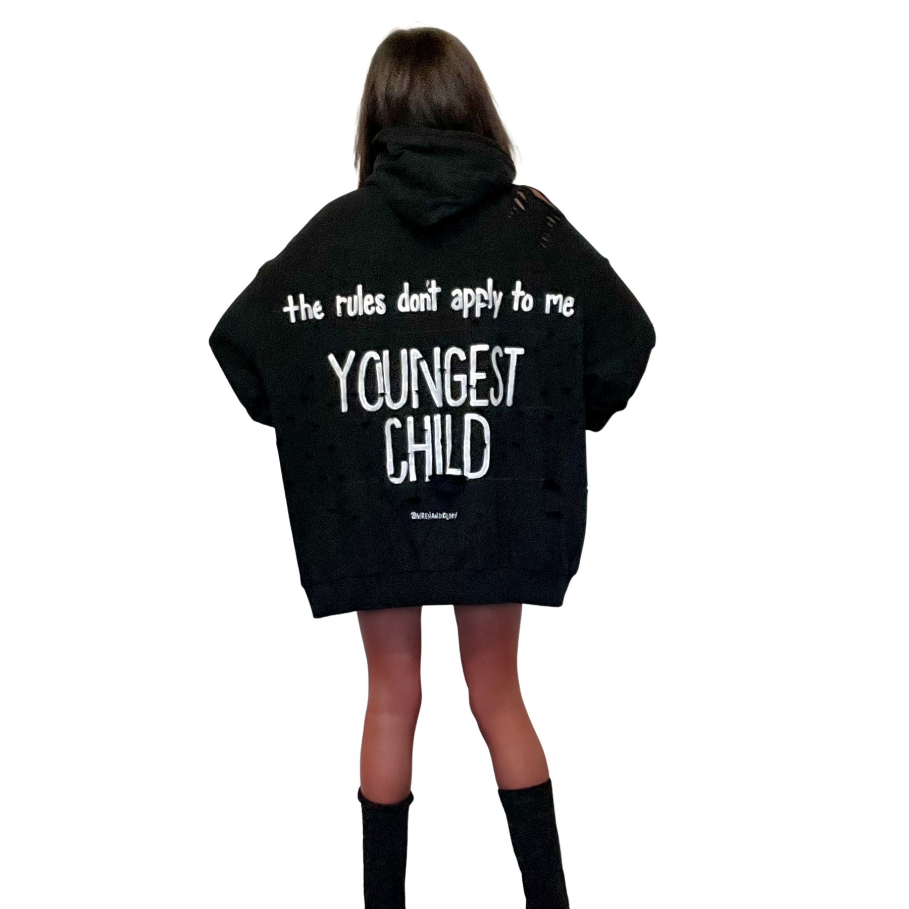 'YOUNGEST' PAINTED HOODIE