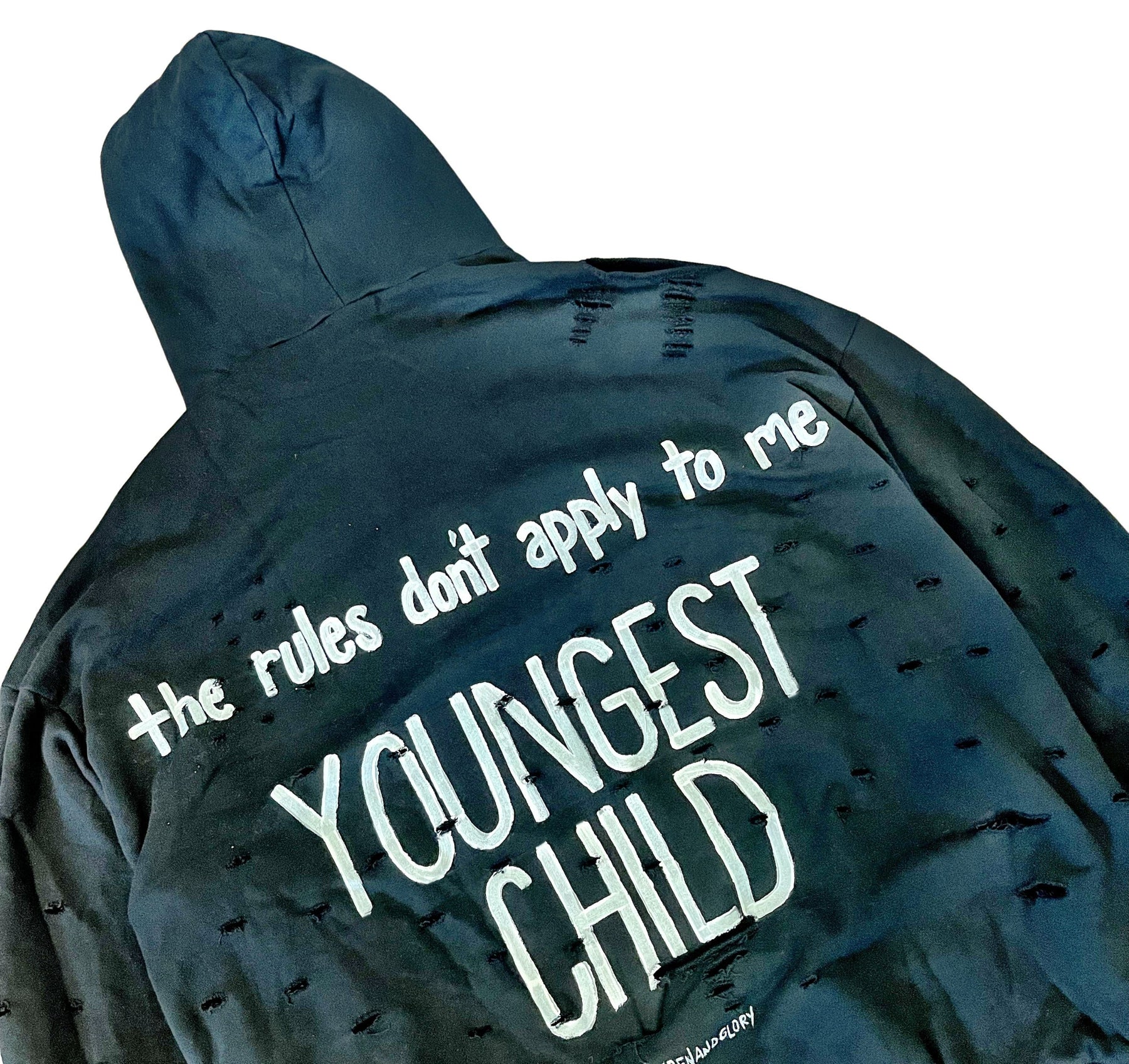 'YOUNGEST' PAINTED HOODIE