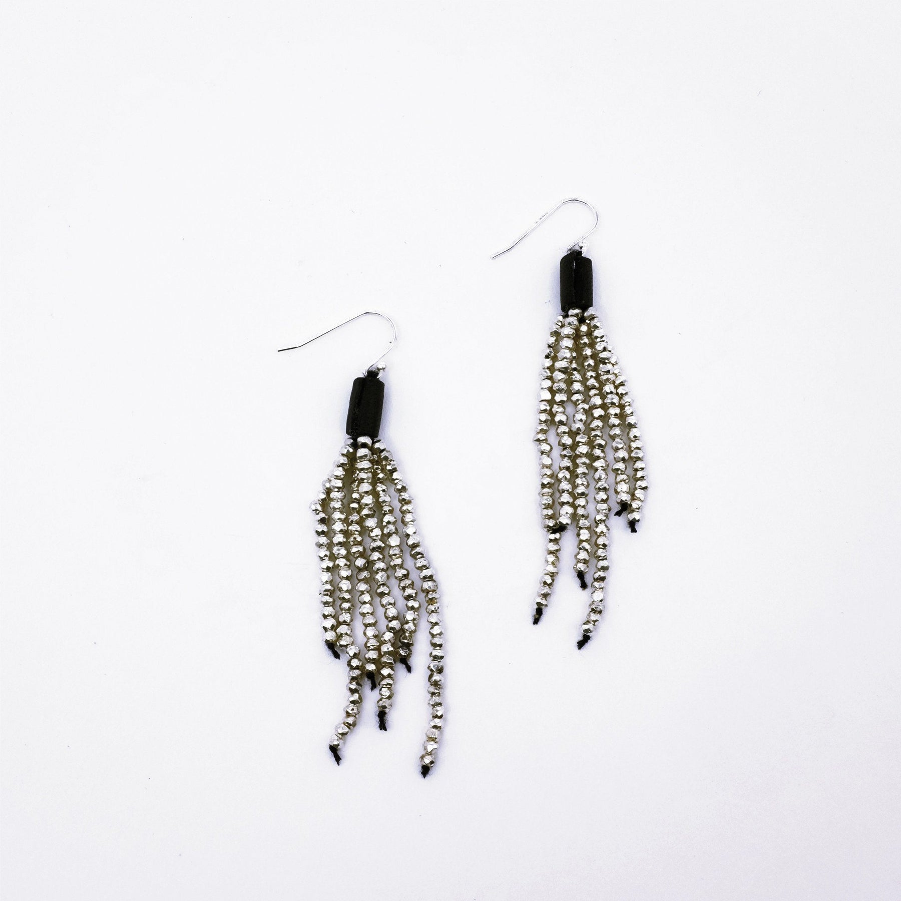 PYRITE TASSEL EARRING