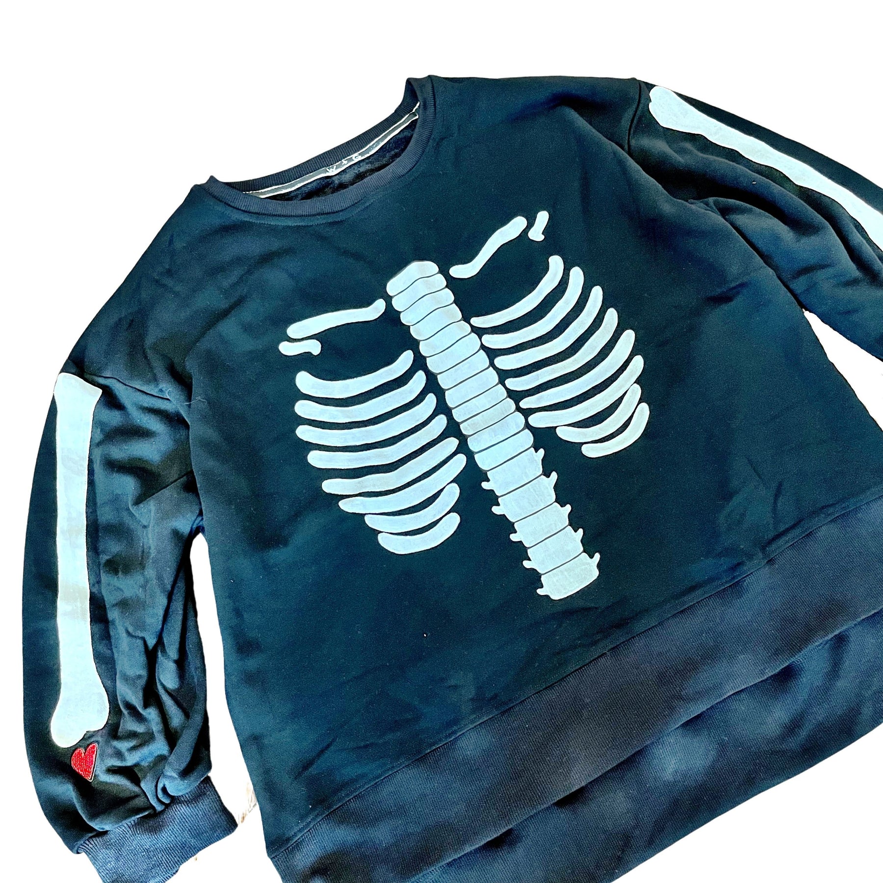 'Im A Skeleton" Painted Sweatshirt