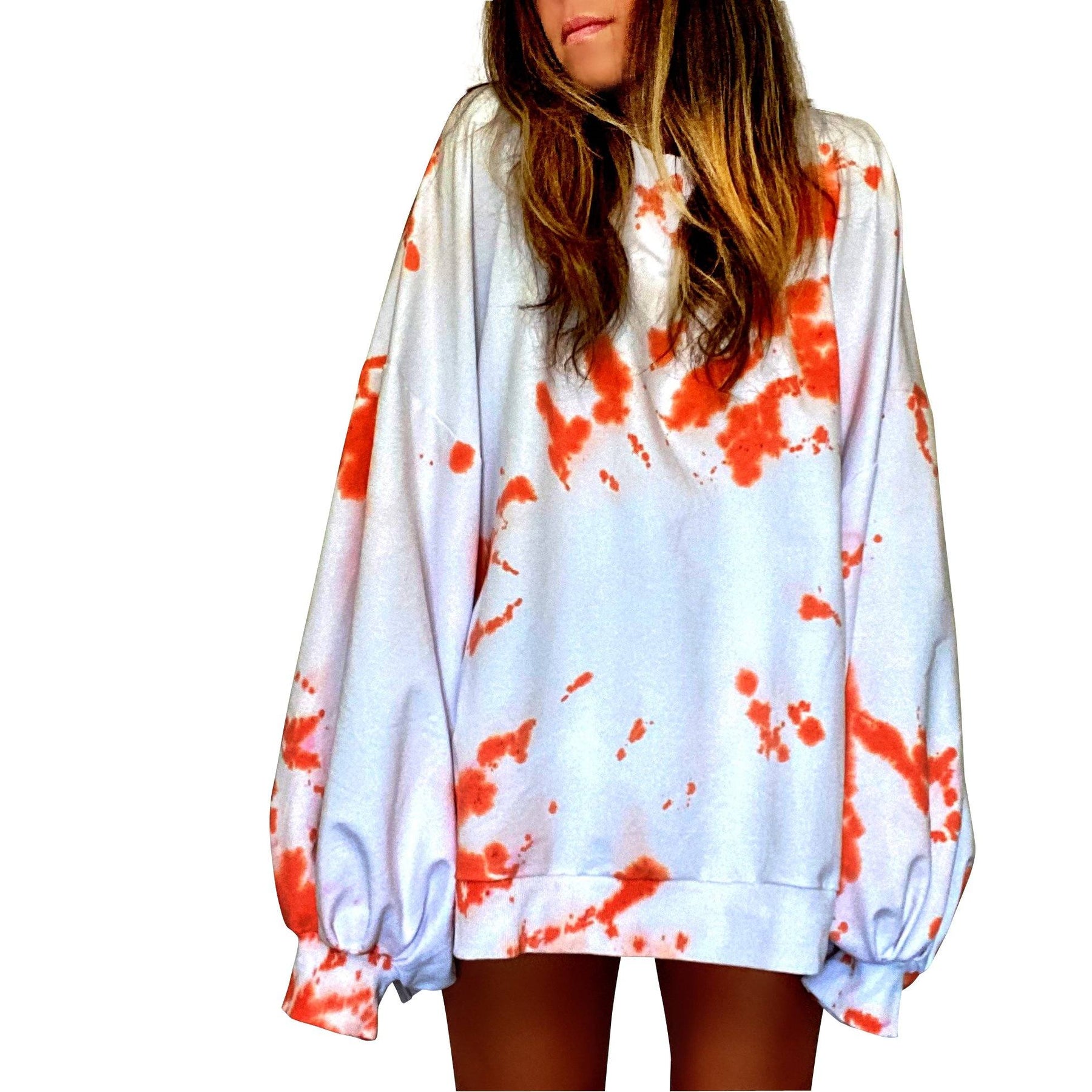 'ORANGE SWIRLS' TIE DYE SWEATSHIRT