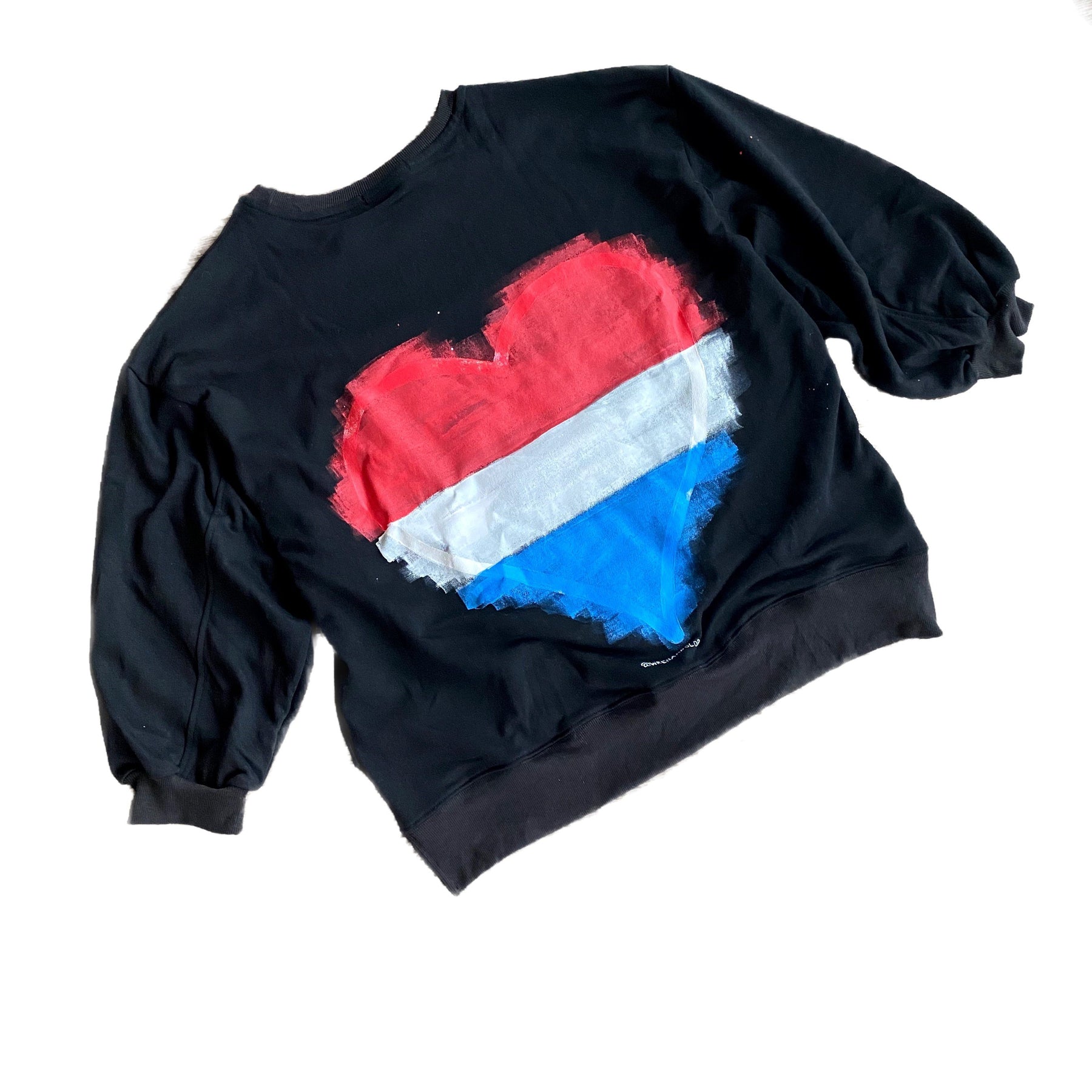 'RED, WHITE & BLUE LOVE' PAINTED SWEATSHIRT