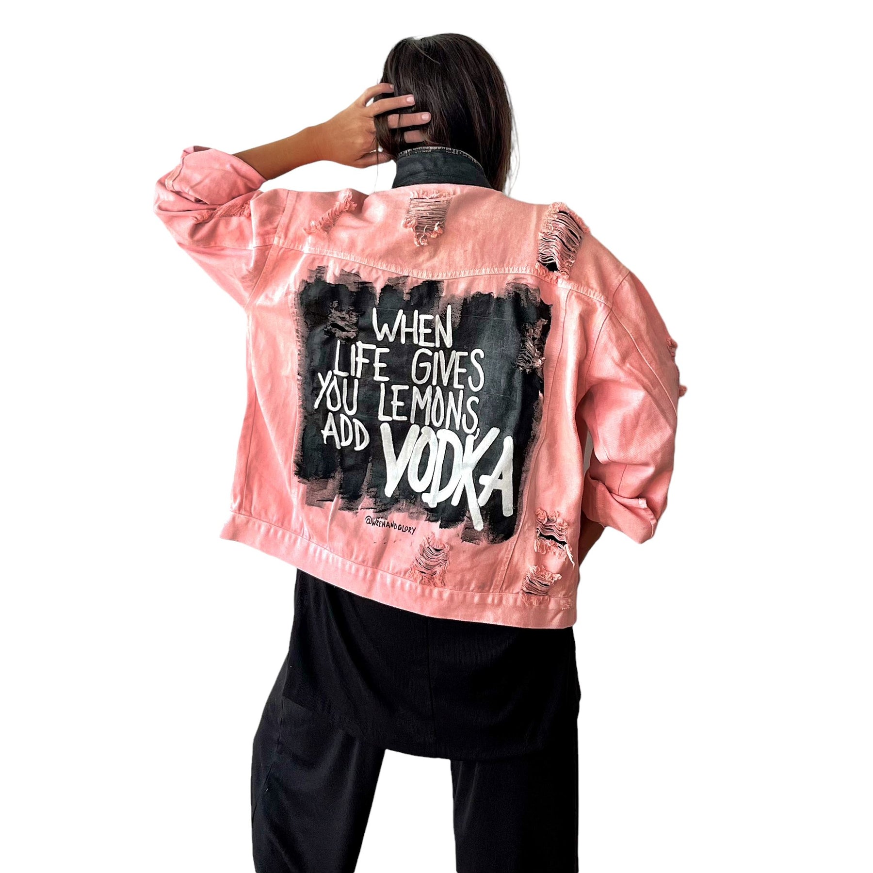 'Vodka Please' Denim Jacket