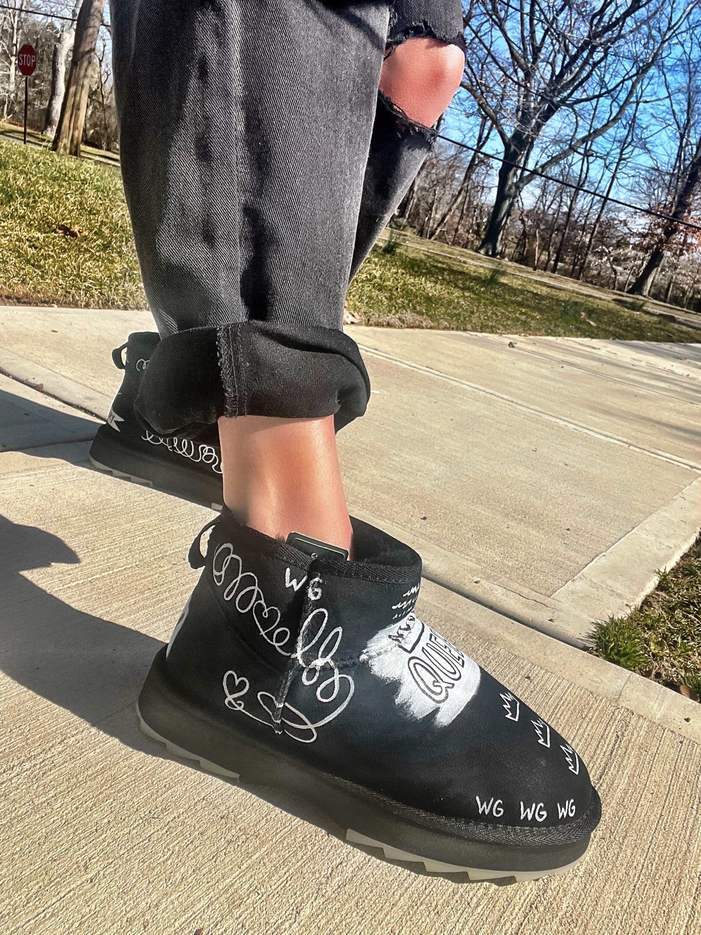 Graffiti Love' Painted Emu Boots