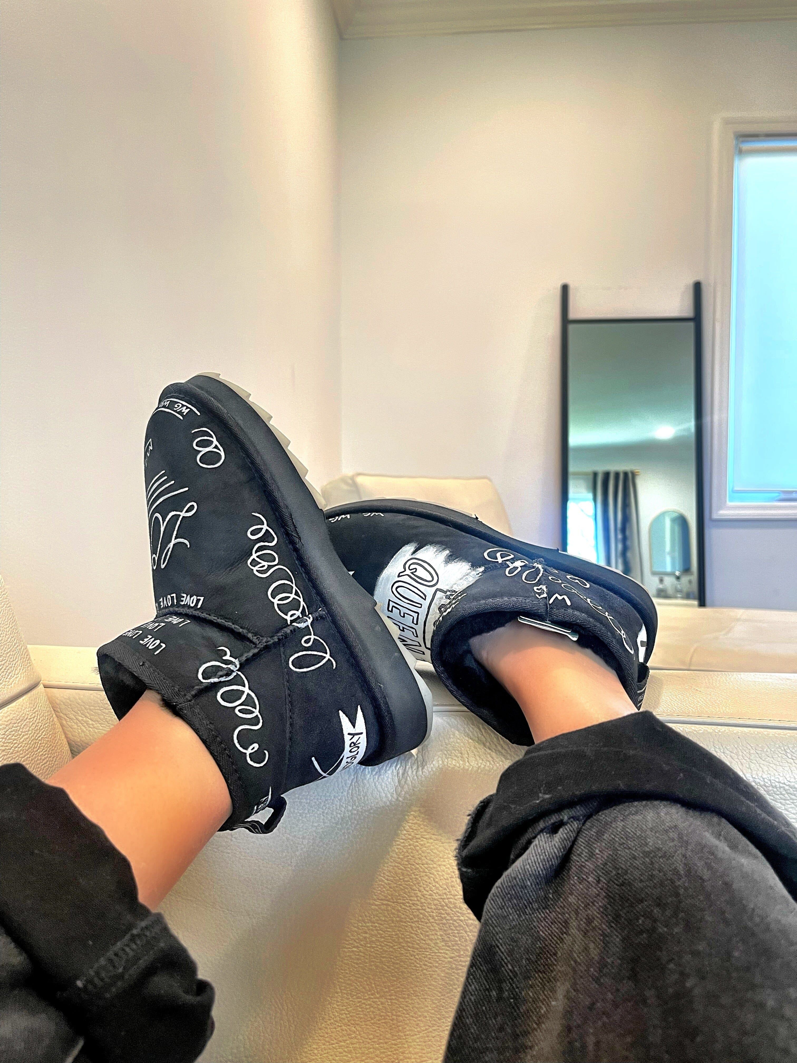 Graffiti Love' Painted Emu Boots