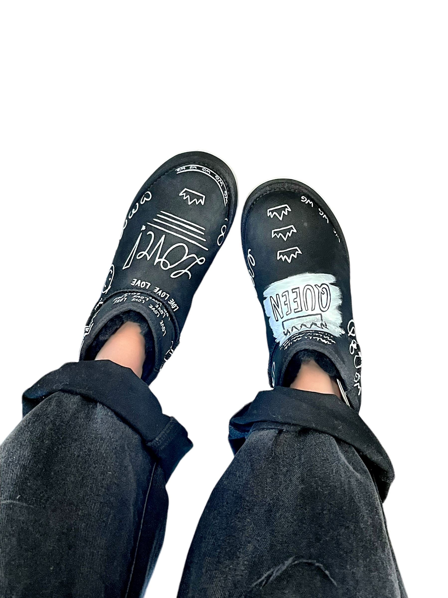 Graffiti Love' Painted Emu Boots