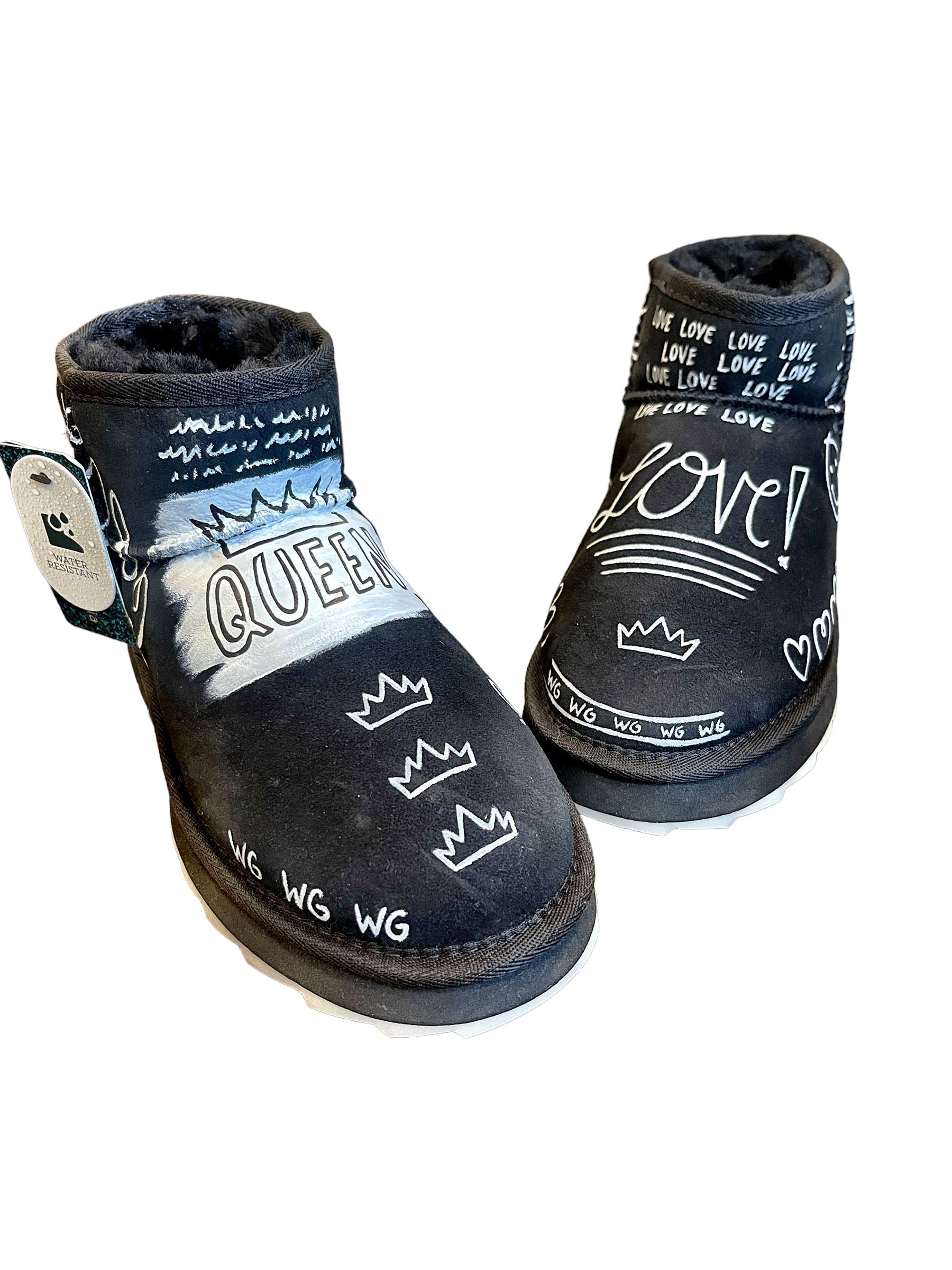 Graffiti Love' Painted Emu Boots