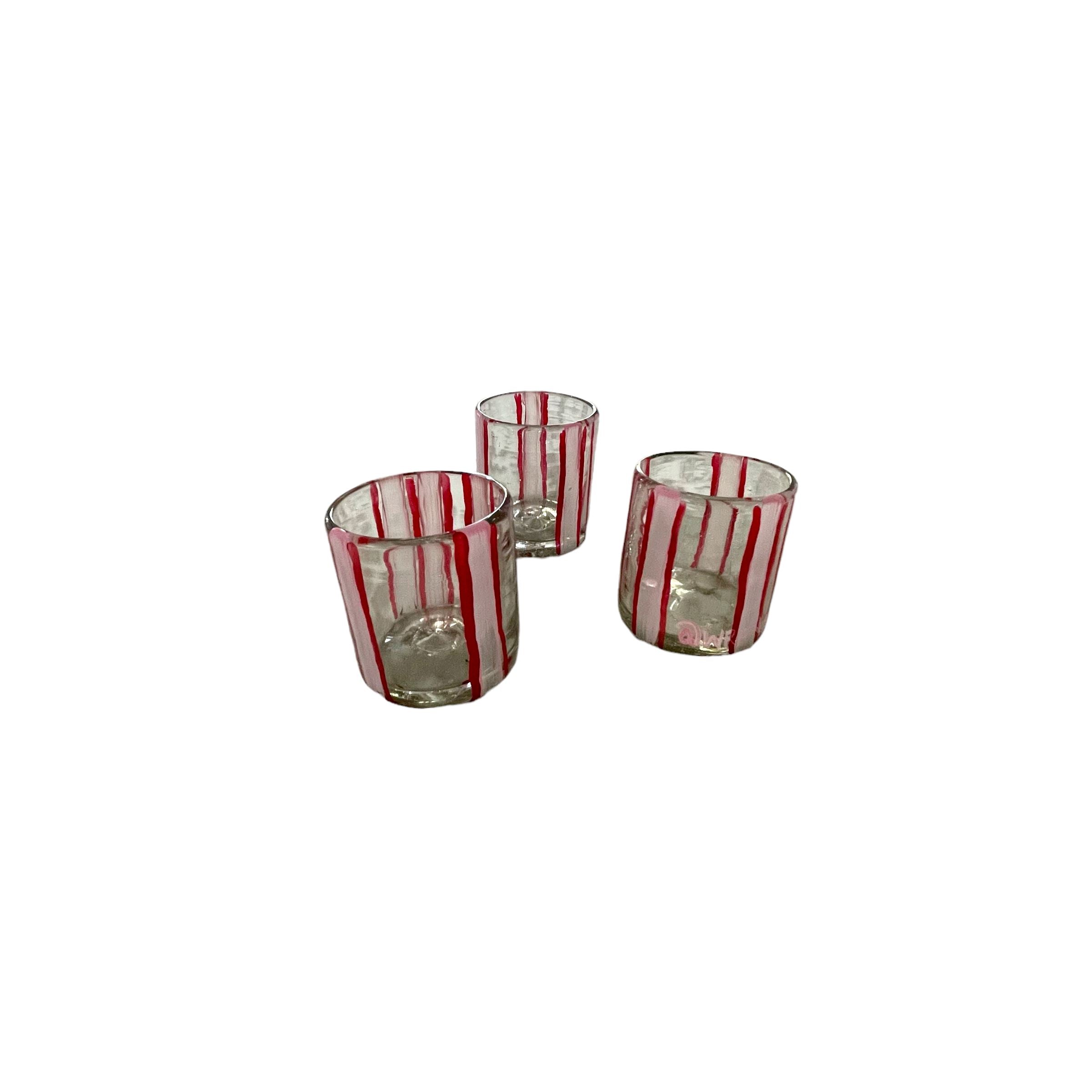 'Pink Striper' Shot Glasses