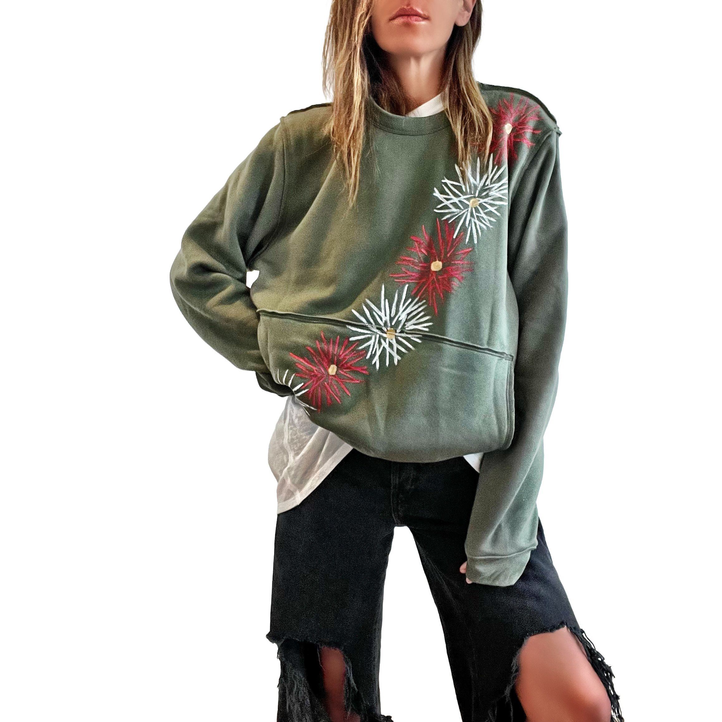 'TINSELED' PAINTED SWEATSHIRT