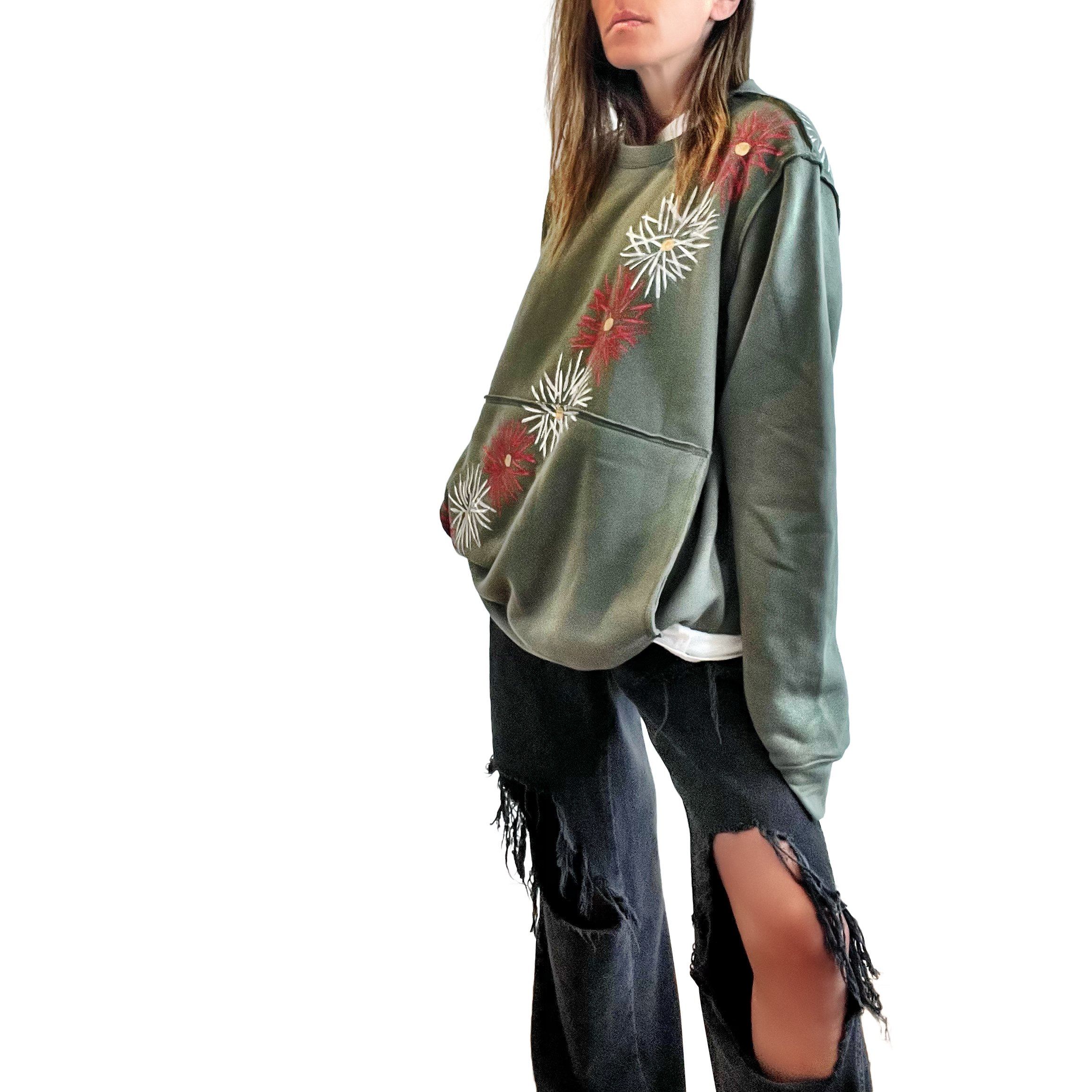 'TINSELED' PAINTED SWEATSHIRT