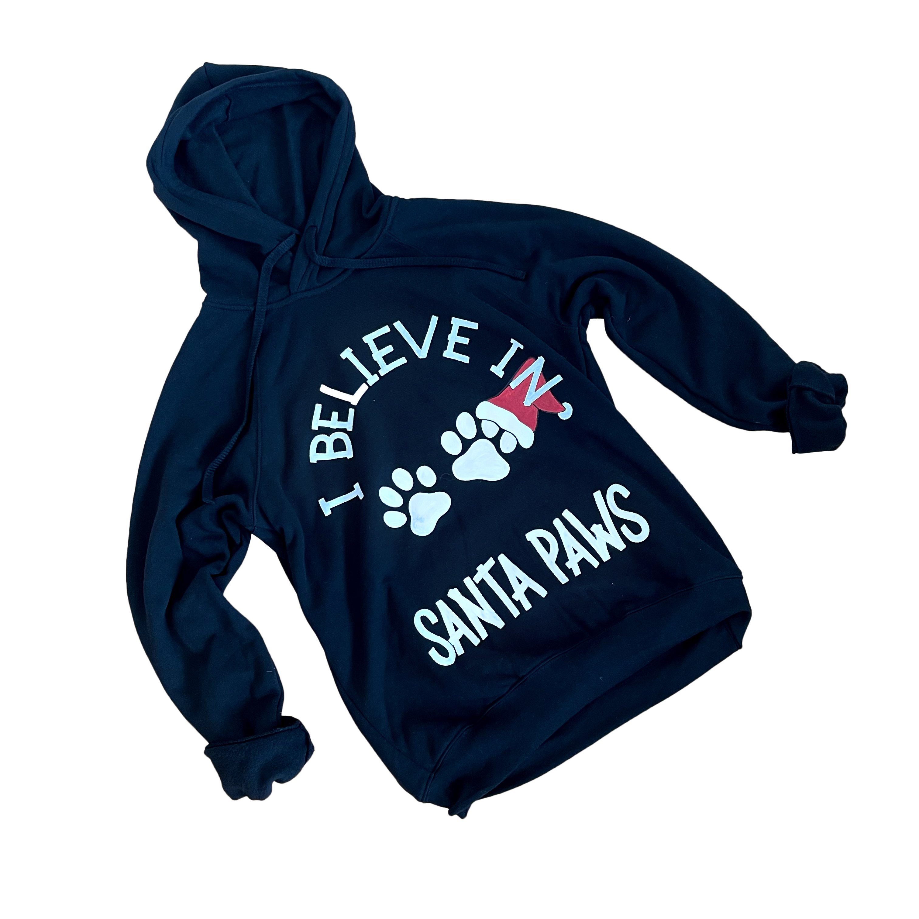 'SANTA PAWS' PAINTED HOODIE