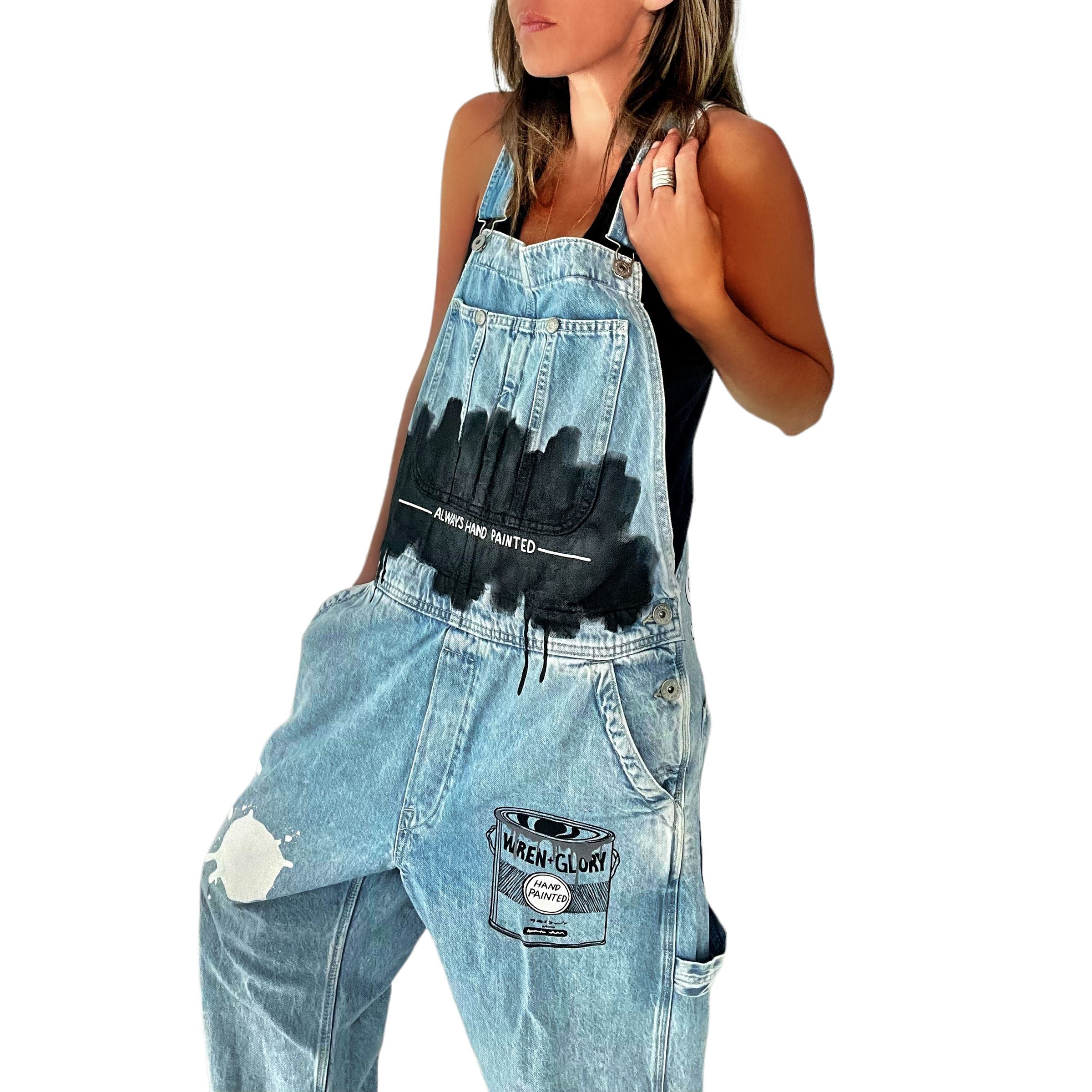 'Drippy W+G' Painted Overalls