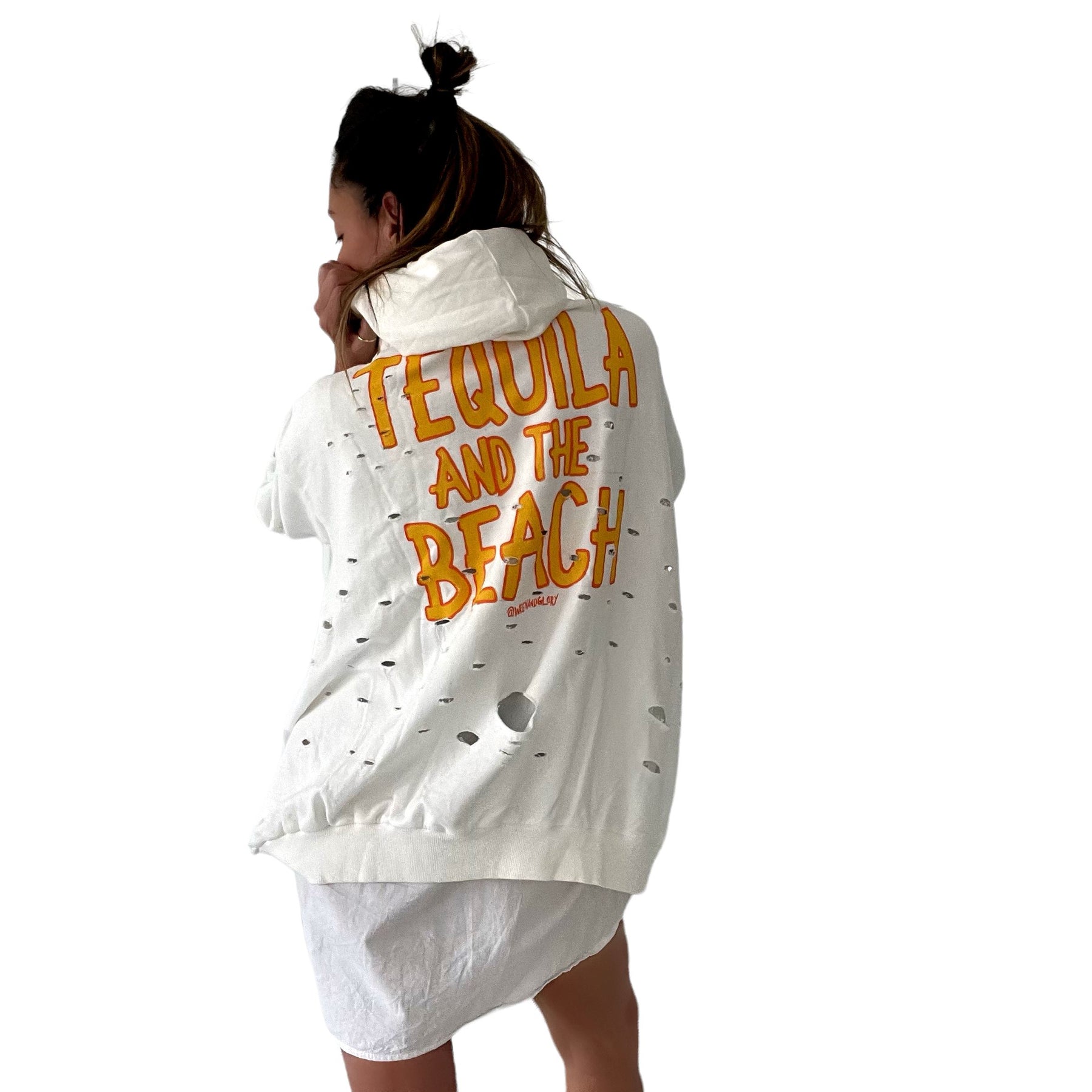 'Tequila and the Beach' Painted Hoodie