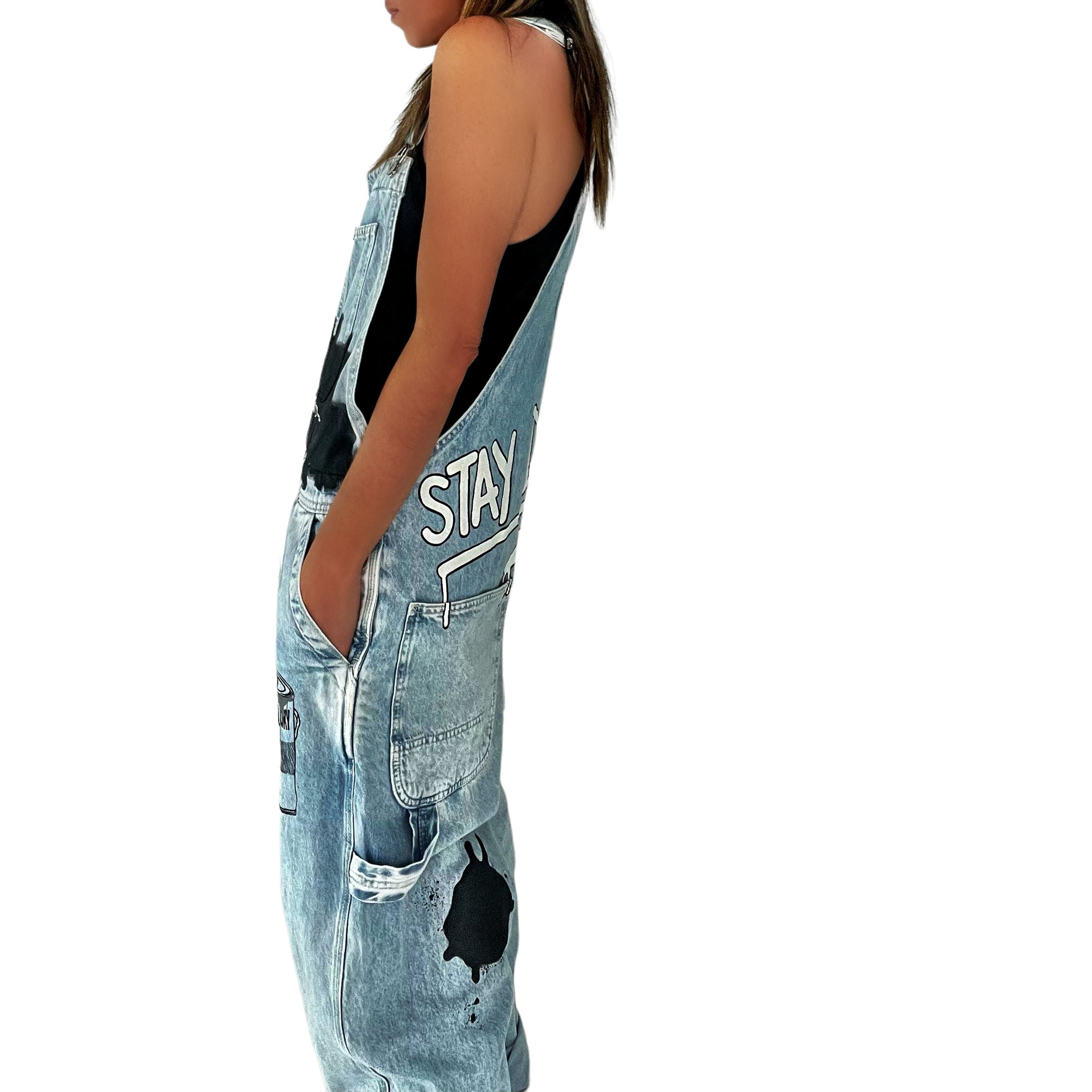 'Drippy W+G' Painted Overalls