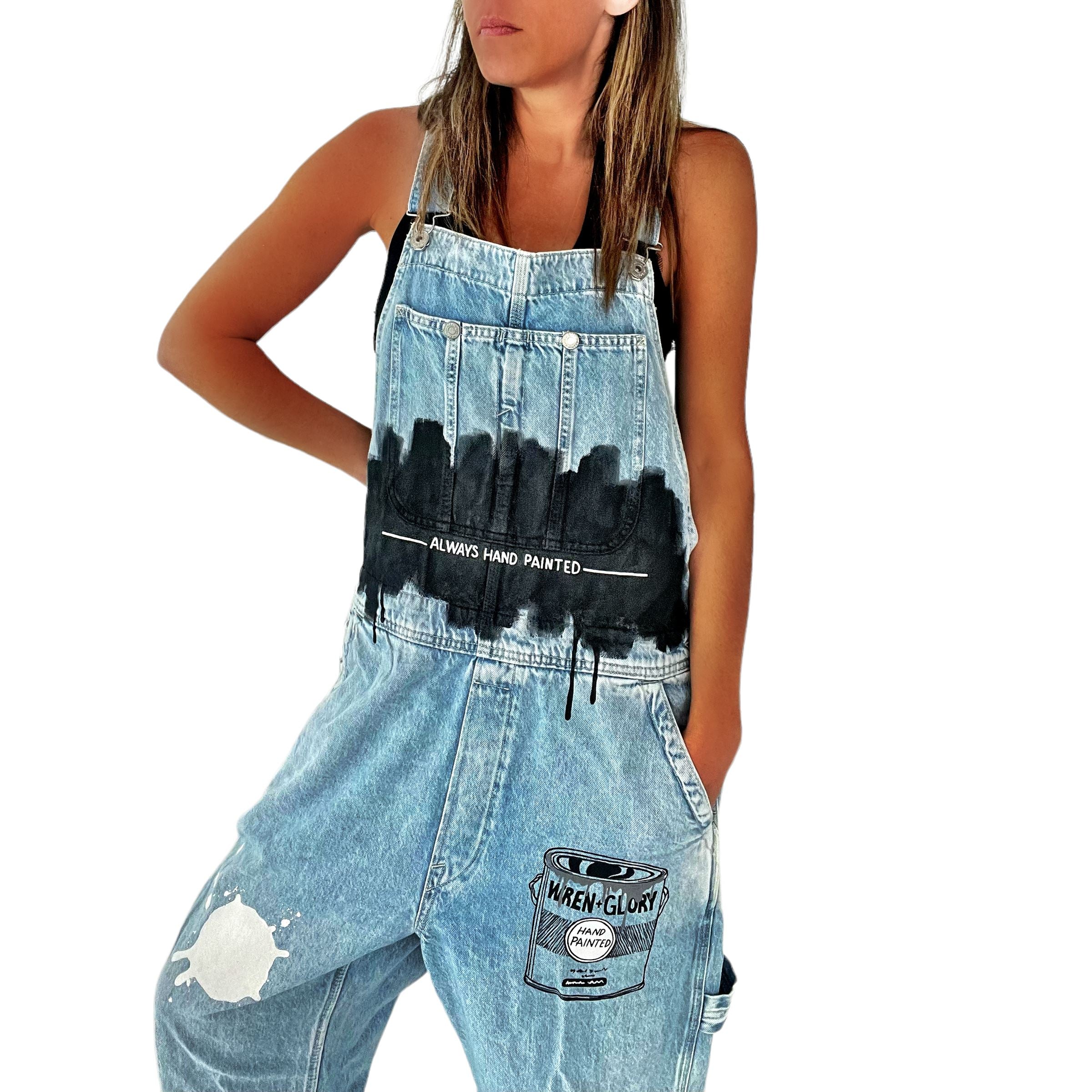 'Drippy W+G' Painted Overalls