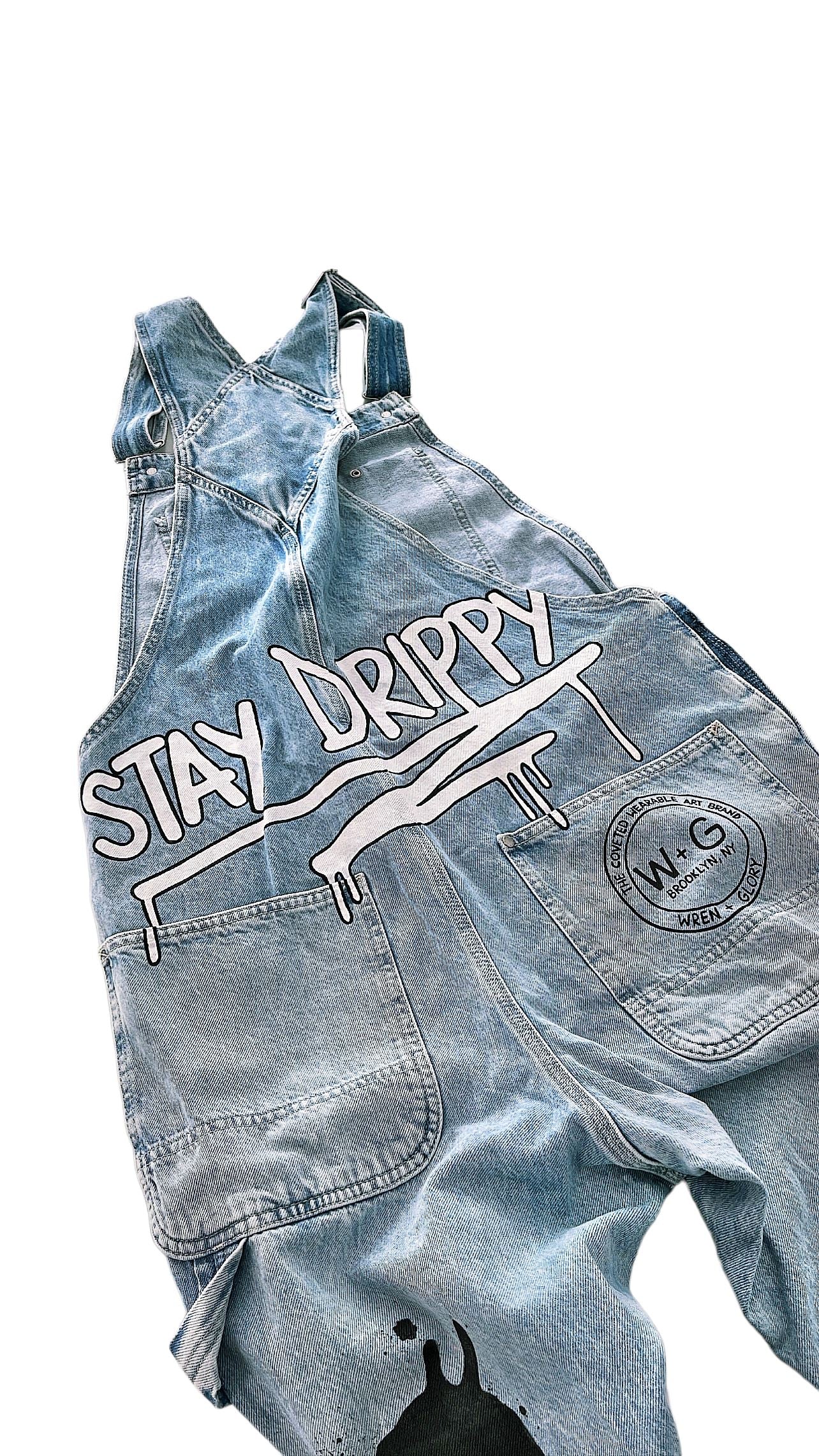 'Drippy W+G' Painted Overalls
