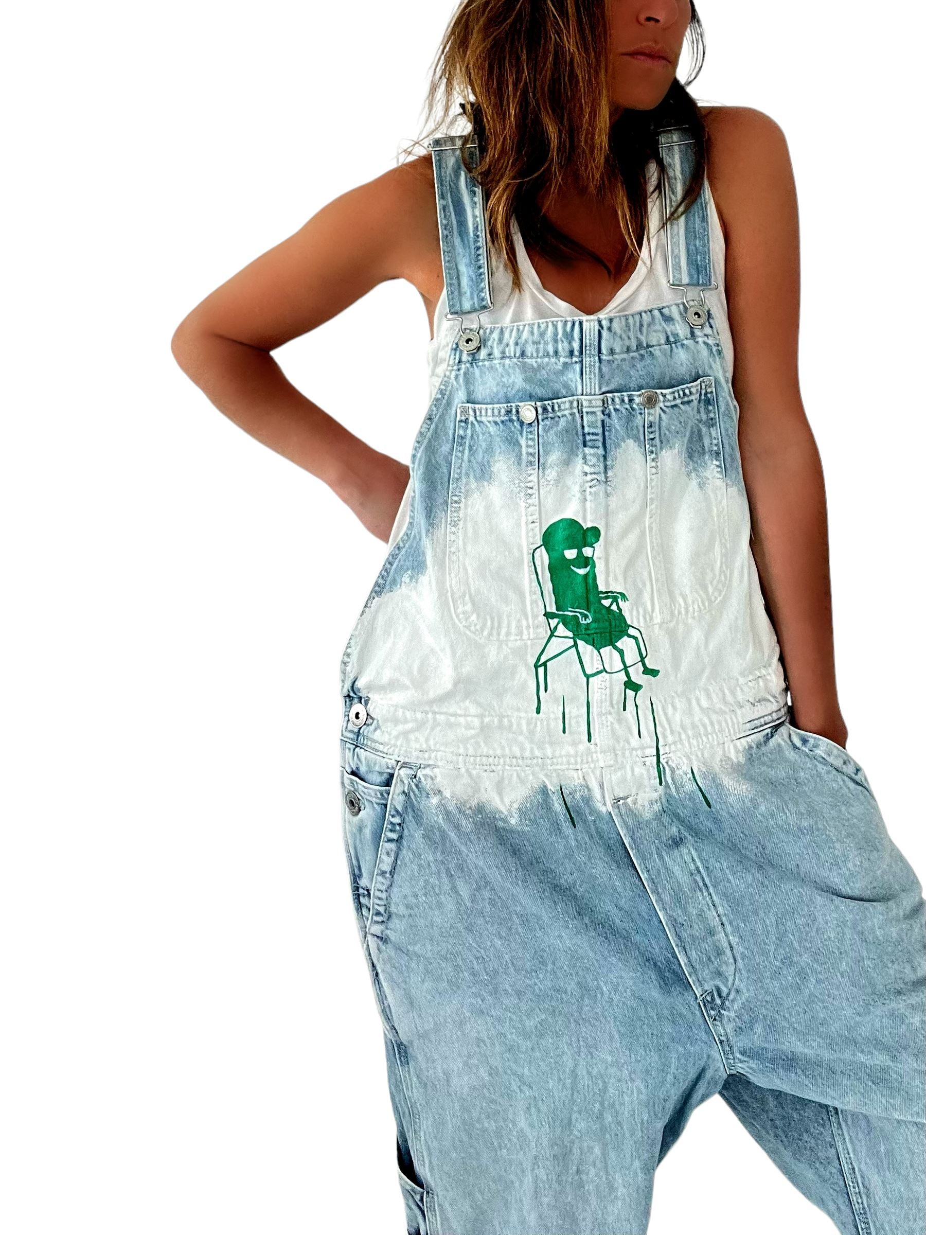 Grillo's x W+G 'Chill Pickle' Painted Overalls