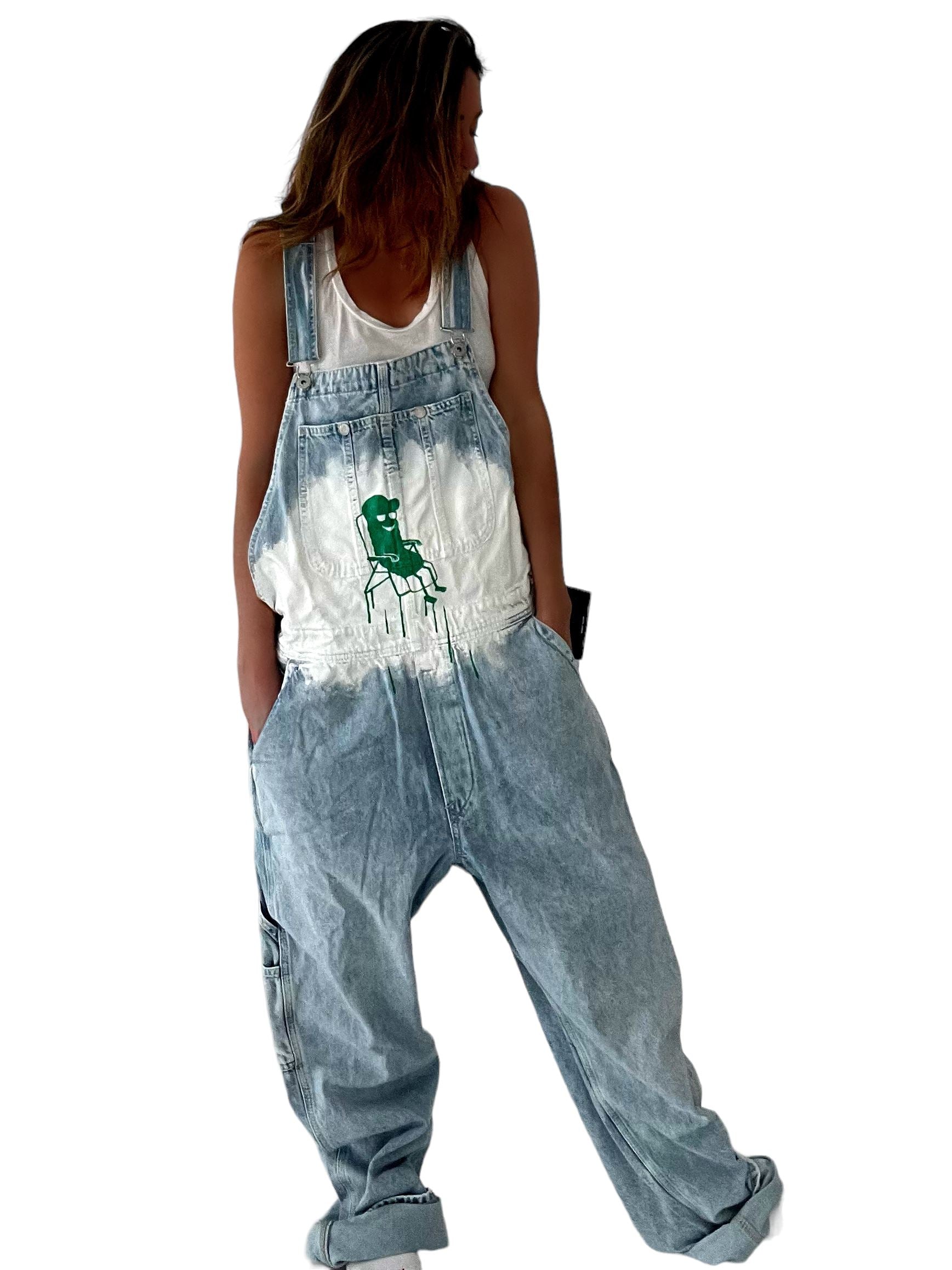 Grillo's x W+G 'Chill Pickle' Painted Overalls