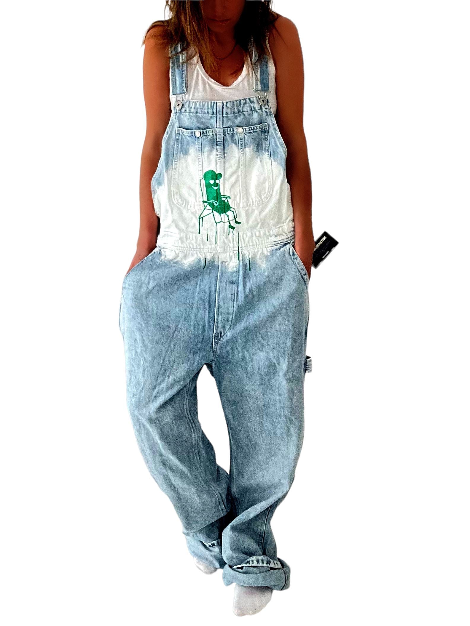 Grillo's x W+G 'Chill Pickle' Painted Overalls
