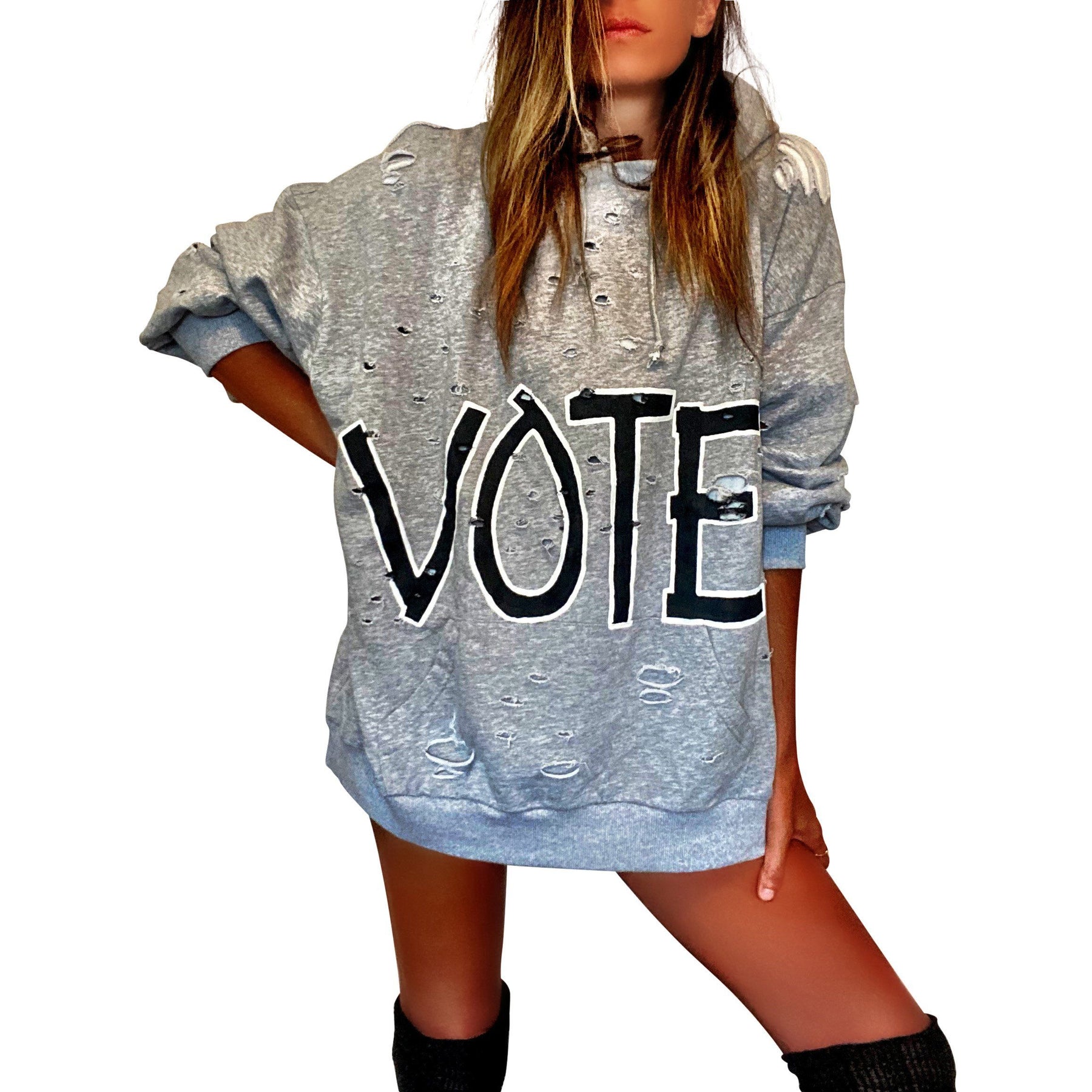 'VOTE!' PAINTED HOODIE