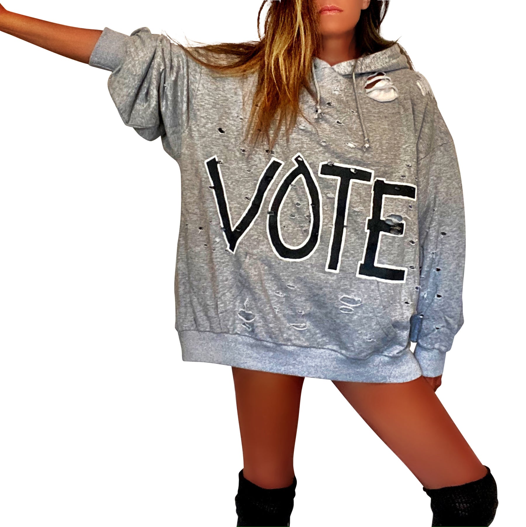 'VOTE!' PAINTED HOODIE