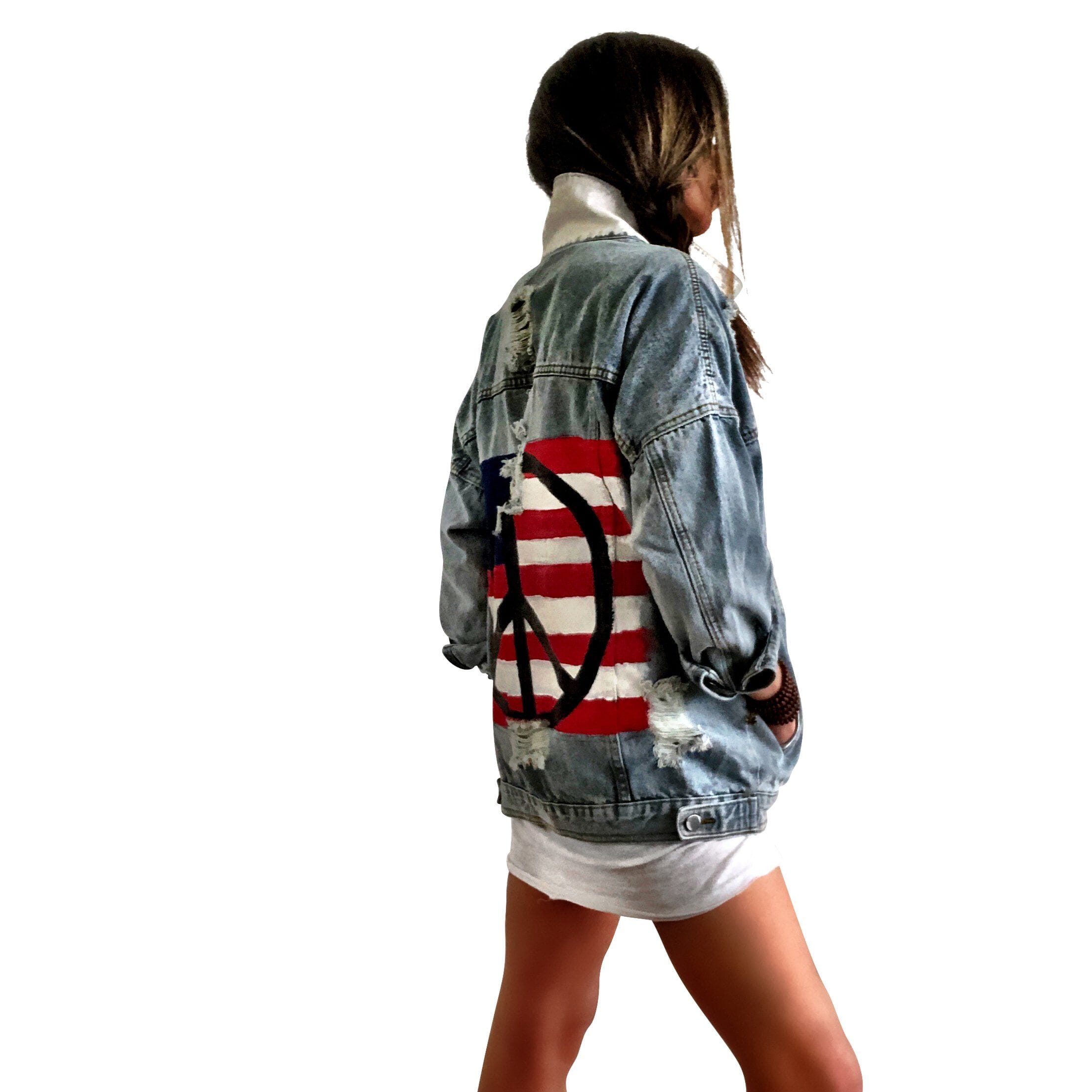 In-Stock 'PEACE FLAG PART 2' DENIM JACKET