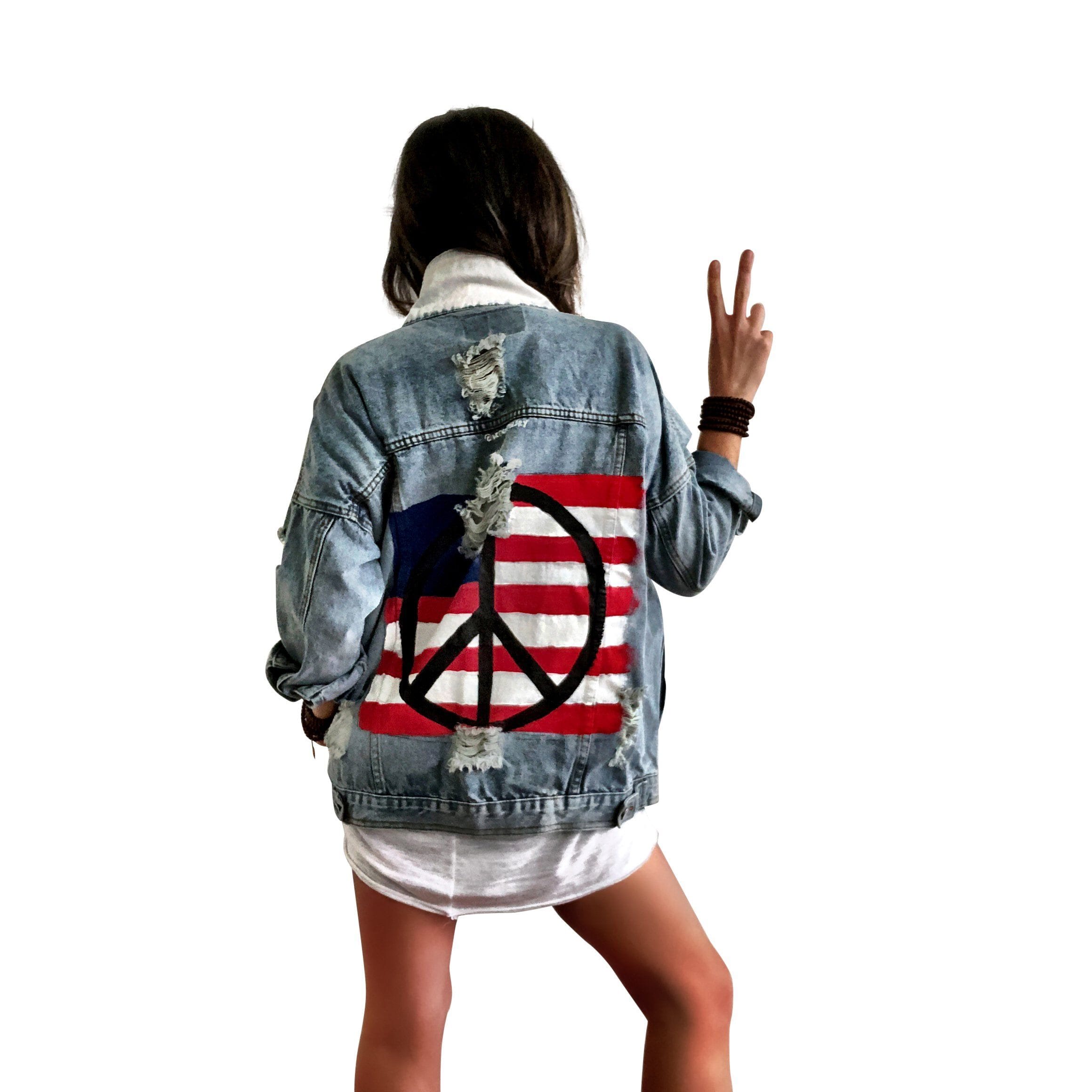In-Stock 'PEACE FLAG PART 2' DENIM JACKET