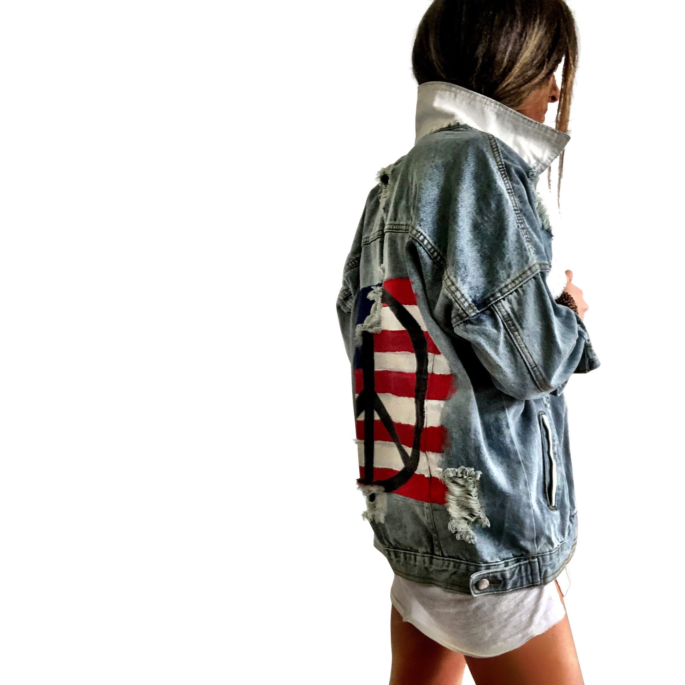 In-Stock 'PEACE FLAG PART 2' DENIM JACKET