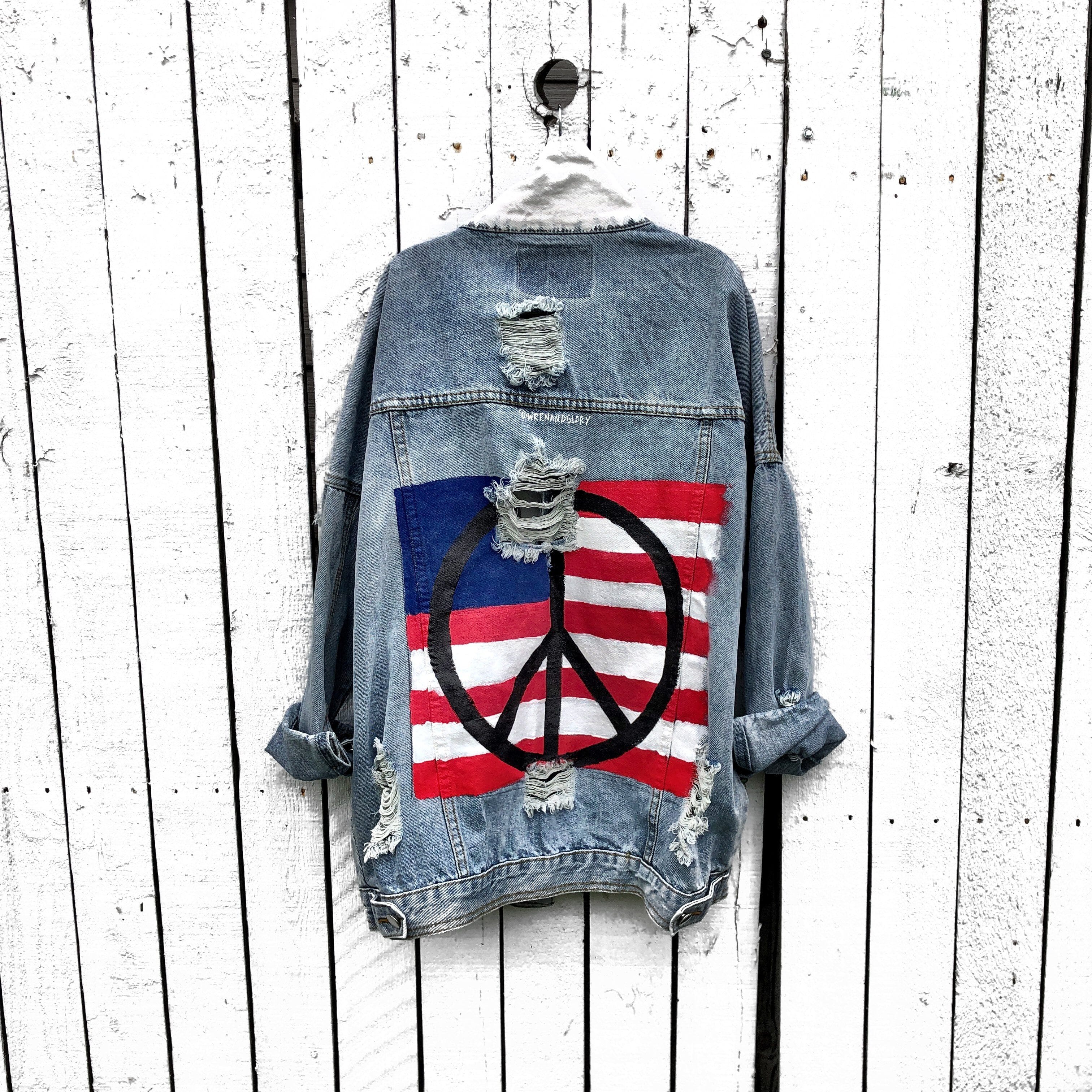In-Stock 'PEACE FLAG PART 2' DENIM JACKET