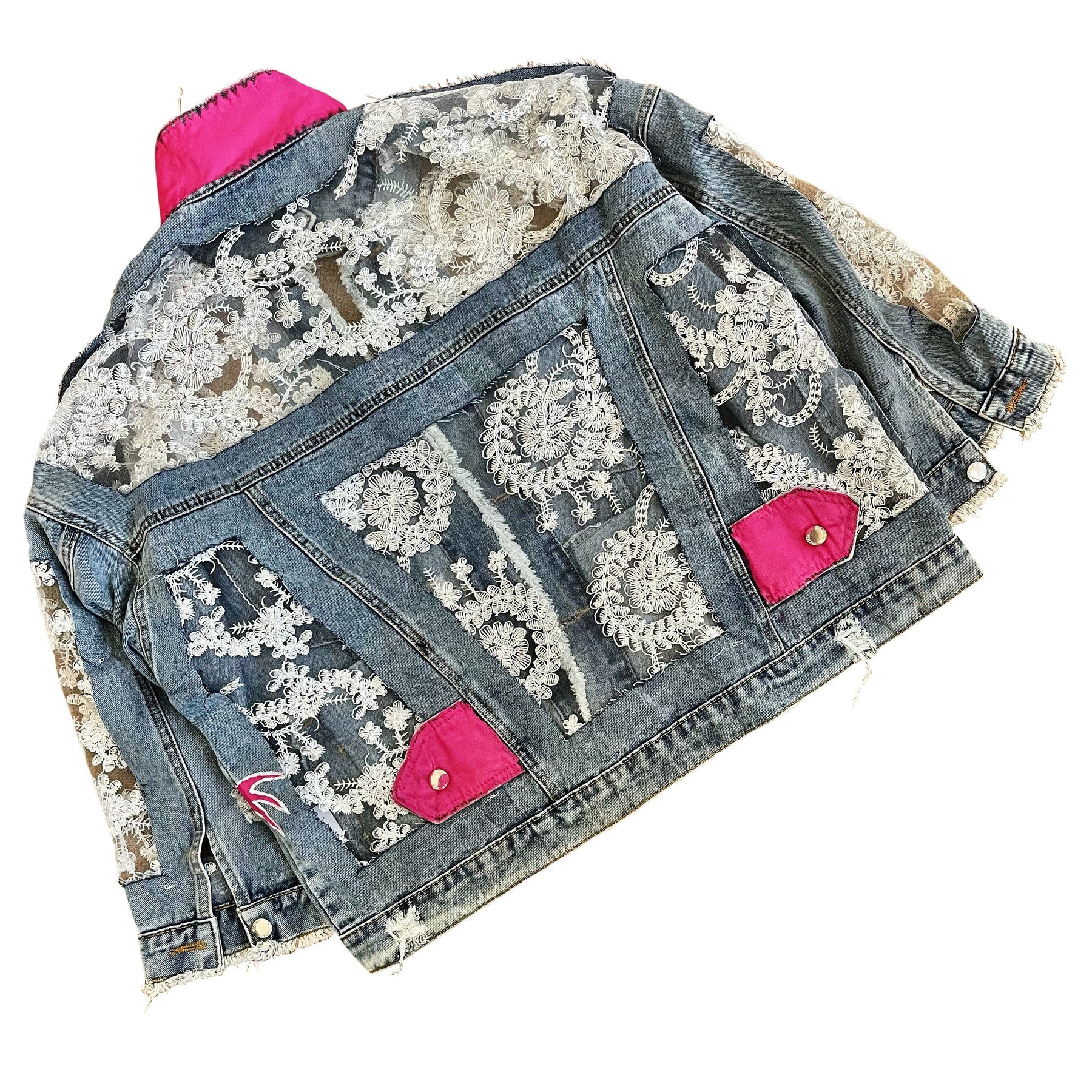 'PINK PALMS' DENIM JACKET