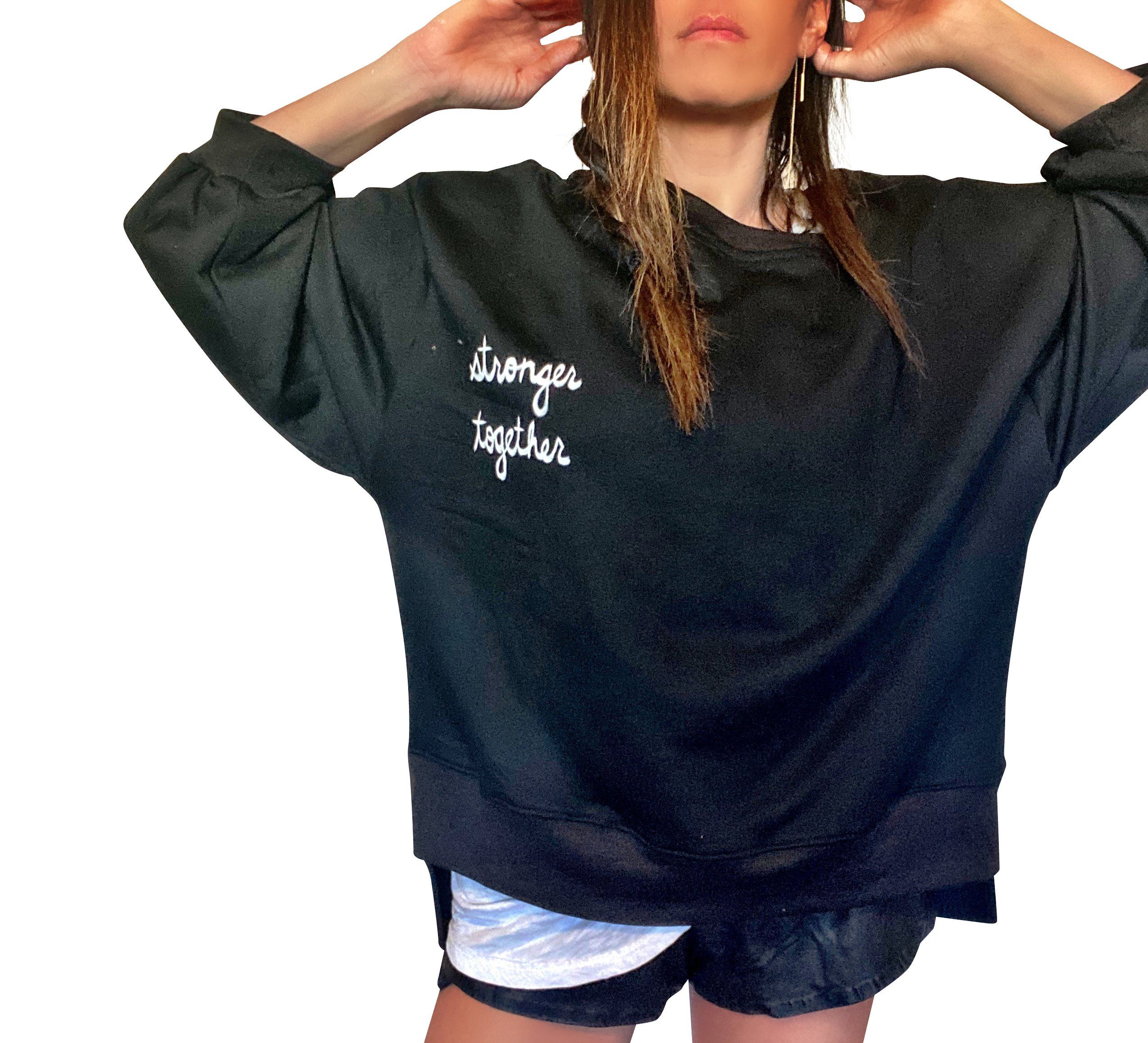 'RED, WHITE & BLUE LOVE' PAINTED SWEATSHIRT