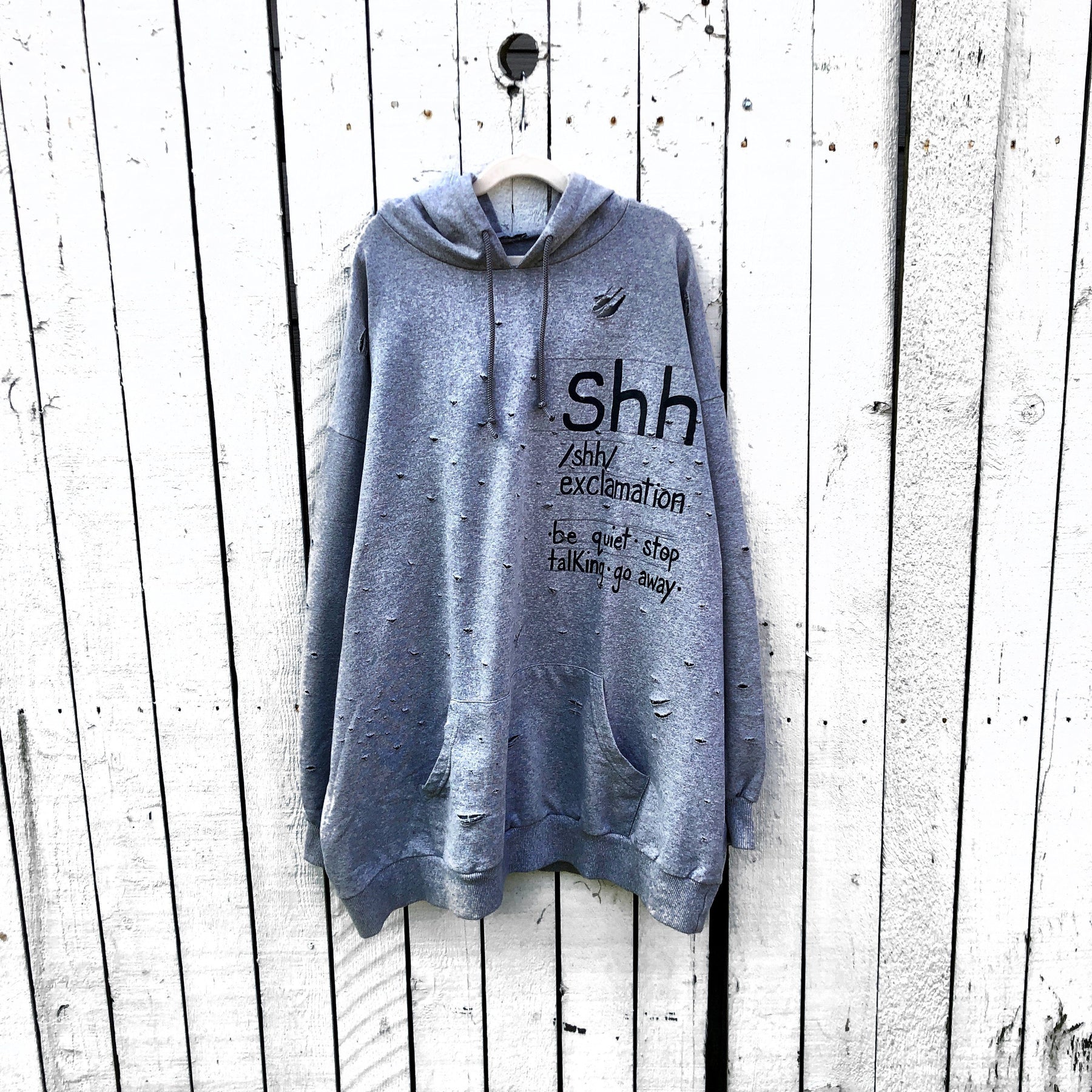 'SHH' PAINTED HOODIE