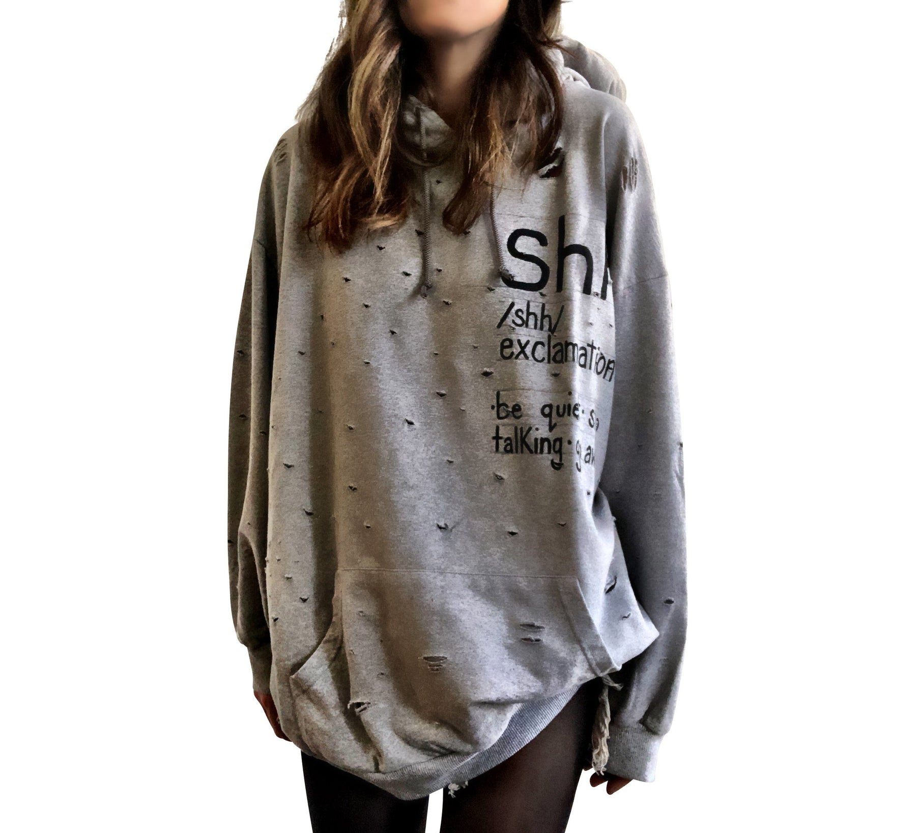 'SHH' PAINTED HOODIE