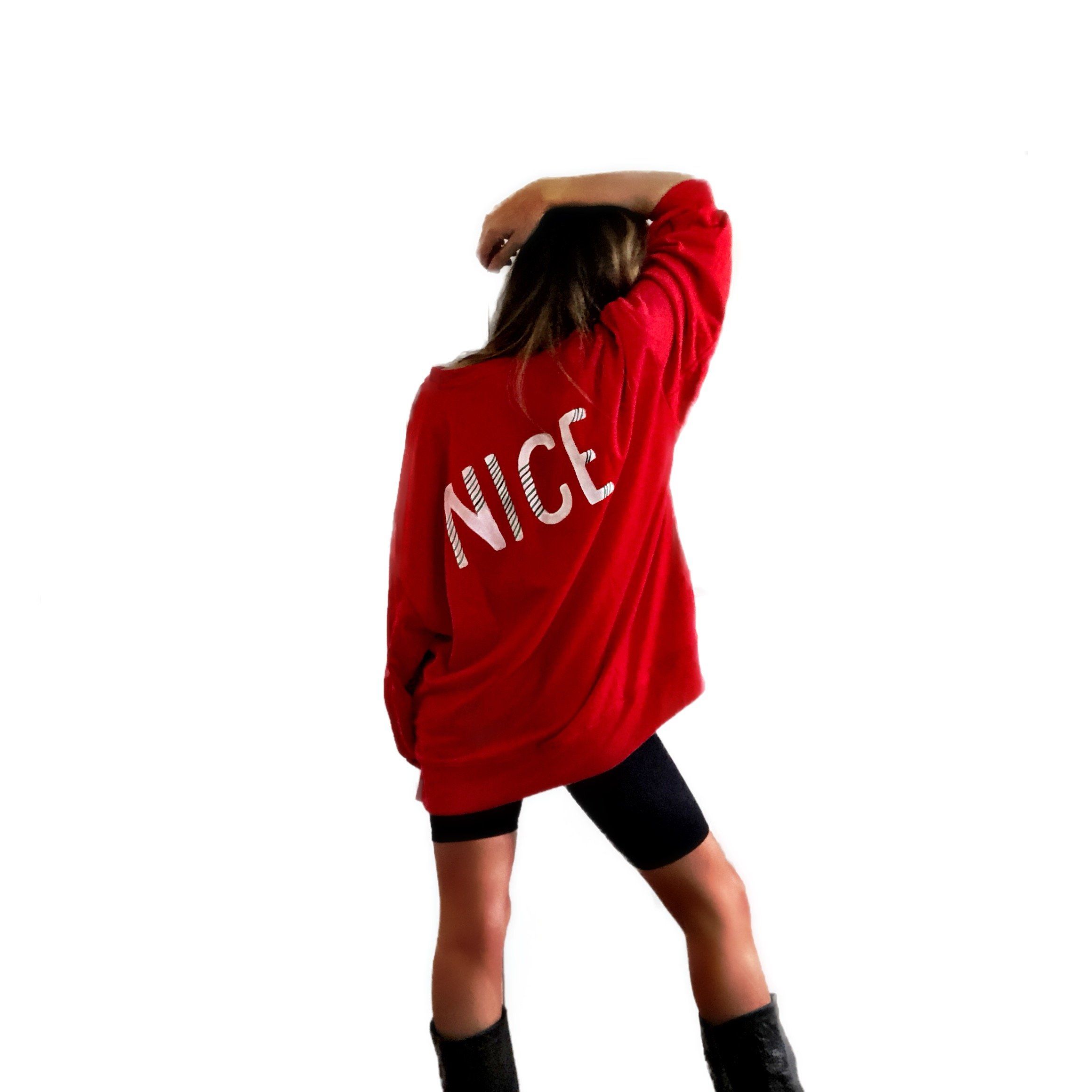 'NICE' PAINTED SWEATSHIRT