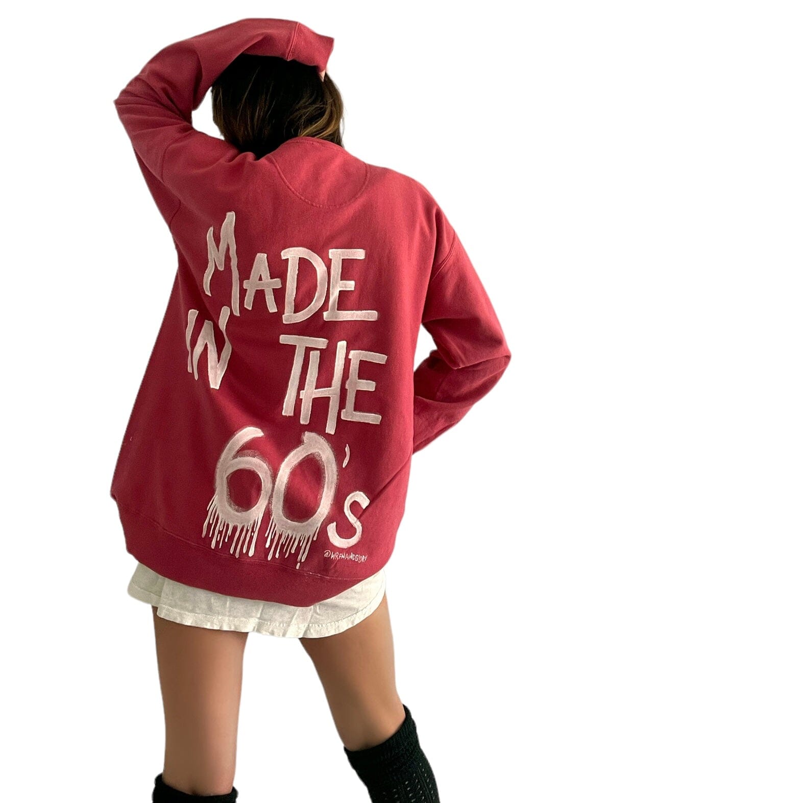 '60s Baby!' Painted Red Crewneck