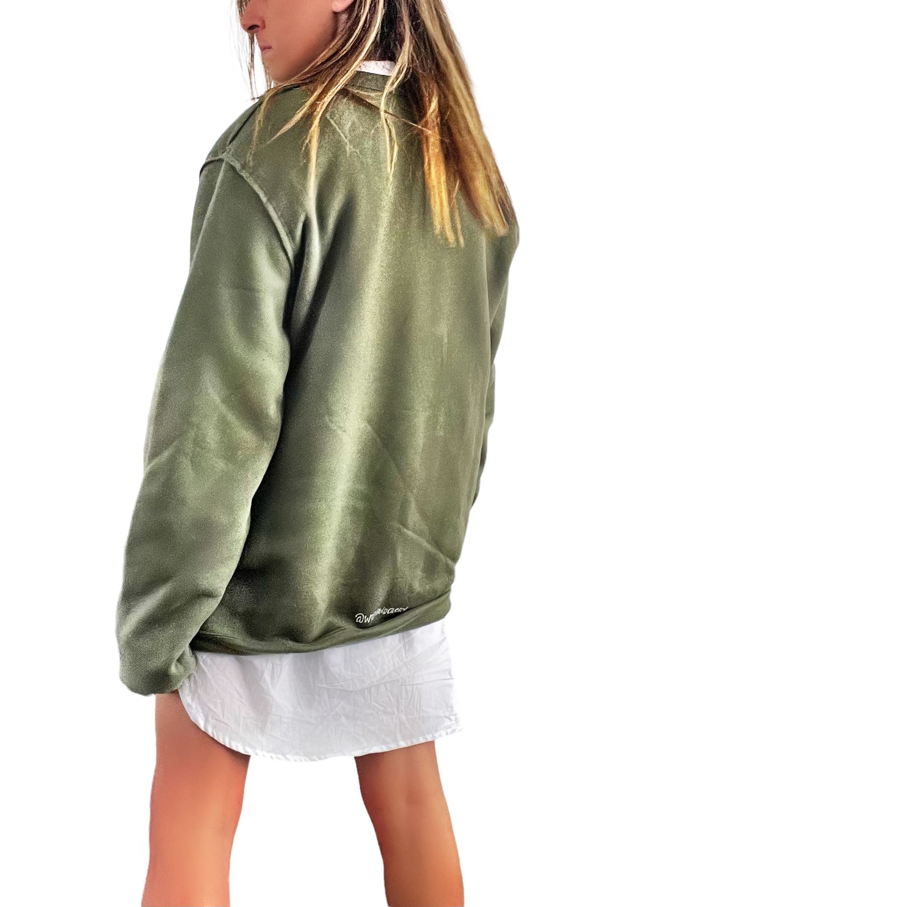 'Basic But Personalized' Painted Green Crewneck