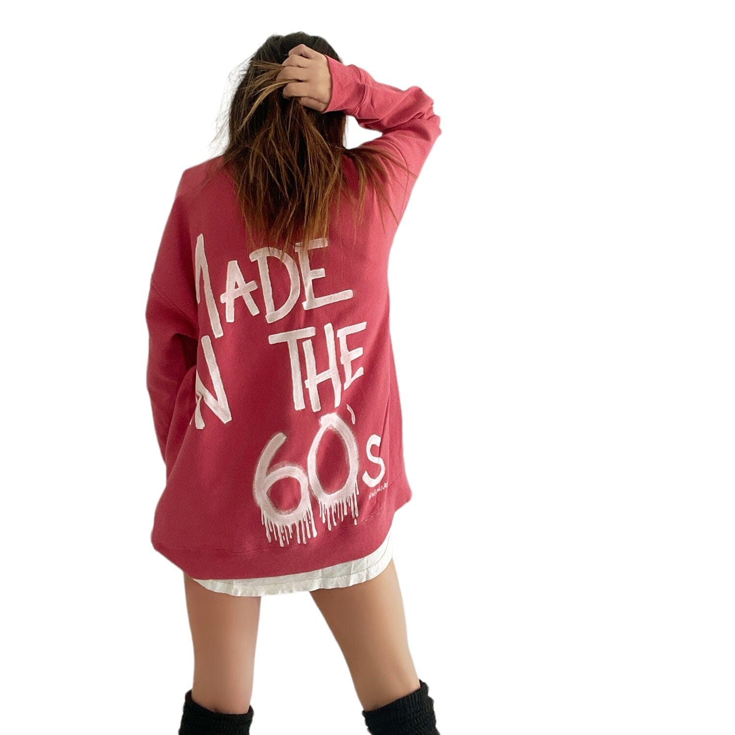 '60s Baby!' Painted Red Crewneck
