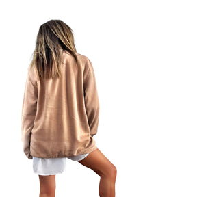 'Basic But Personalized' Painted Tan Crewneck