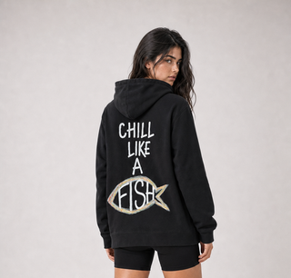 'Chill Like A Fish' Painted Hoodie