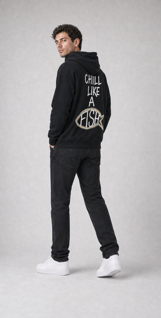 'Chill Like A Fish' Painted Hoodie