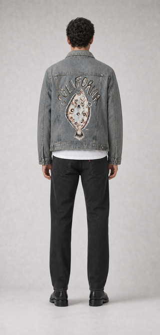 'The Flounder' Painted Denim Jacket